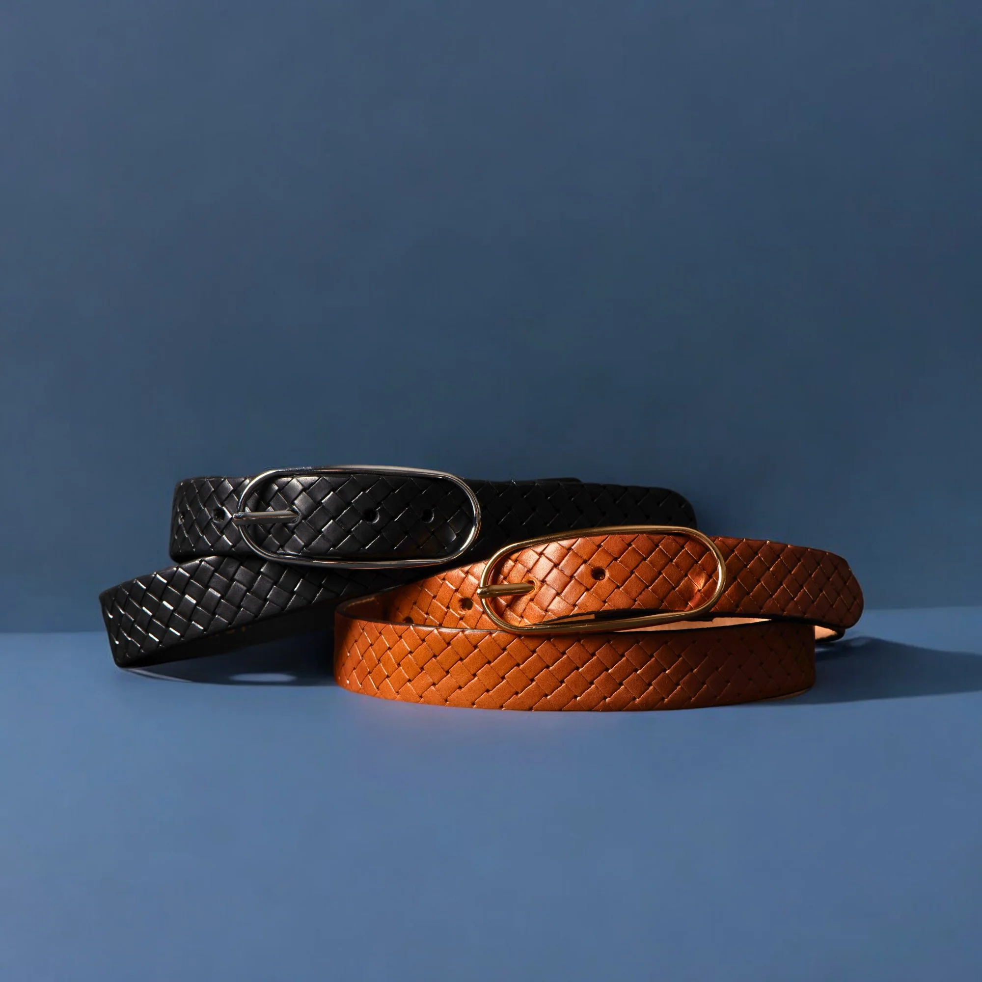 Aika - Tan Braided Embossed Leather Belt with Oval Buckle - Made in Canada - Image 8