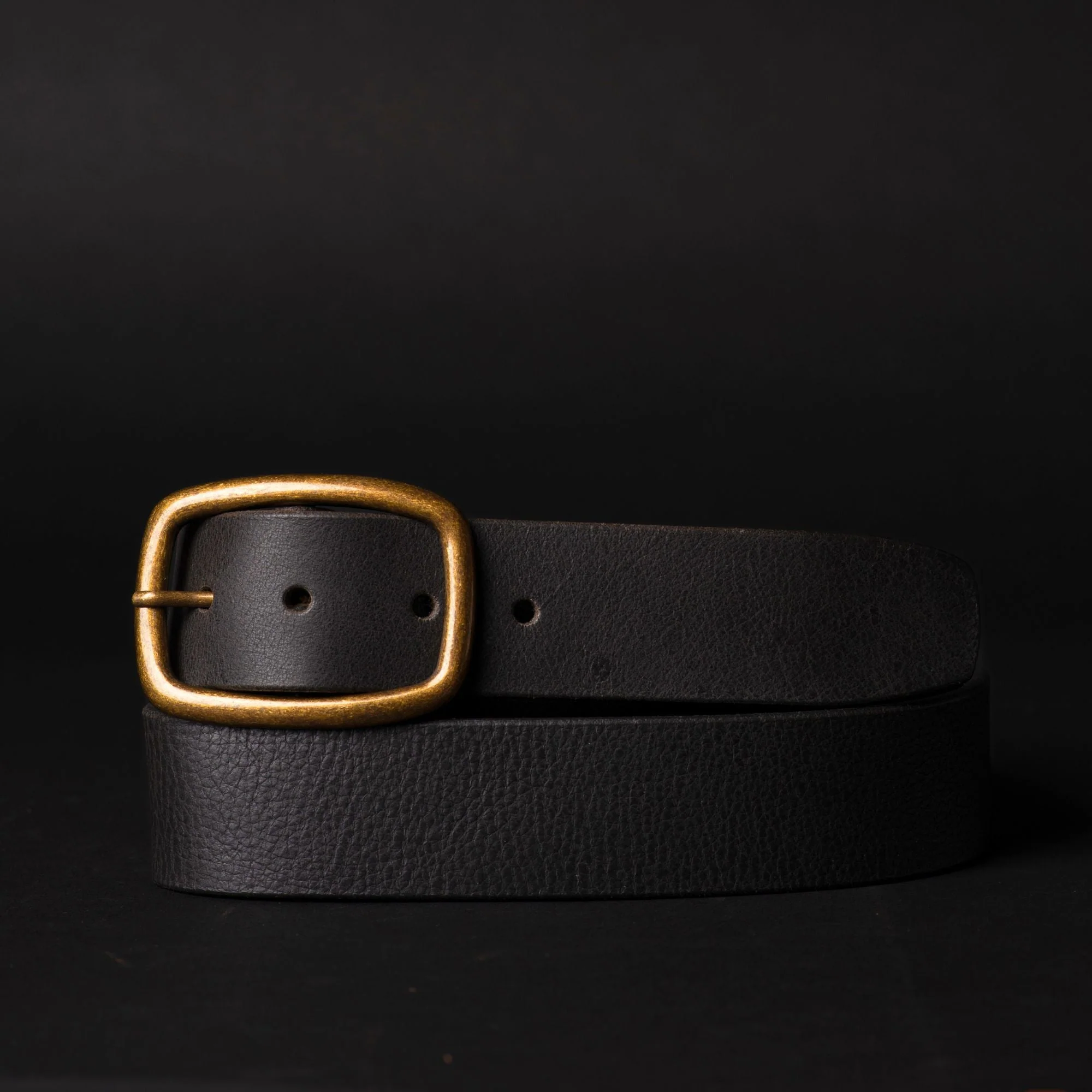 Amara - Brown Leather Dress Belt with Gold Buckle - Made in Canada - Image 3