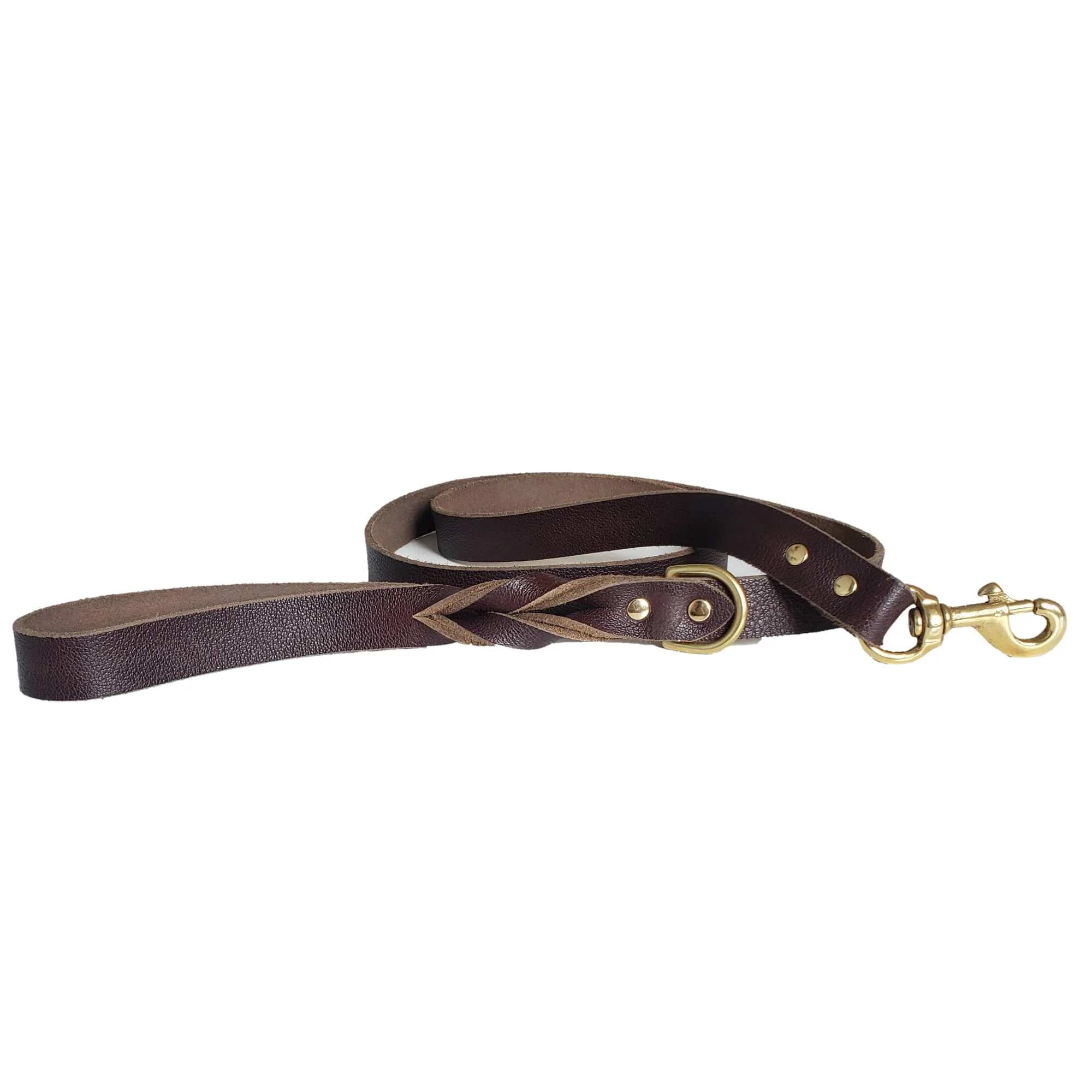Black Leather Dog Leash and Collar Set - Made in Canada - Image 5