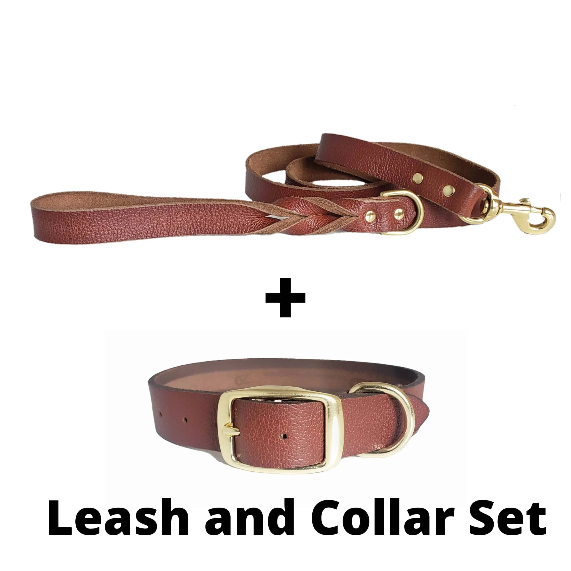 Black Leather Dog Leash and Collar Set - Made in Canada - Image 7