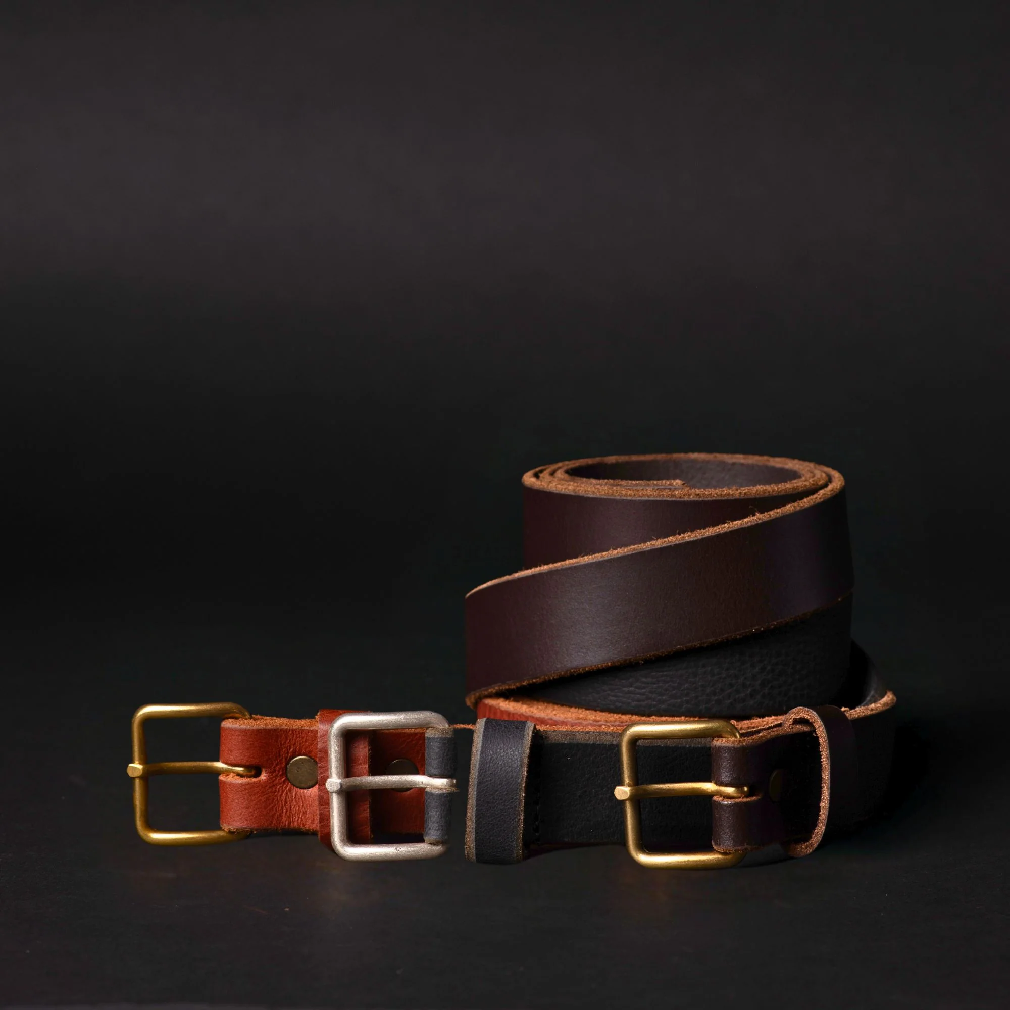 Kyomi- Brown 100% Premium Leather Belt- Made in Canada - Image 3