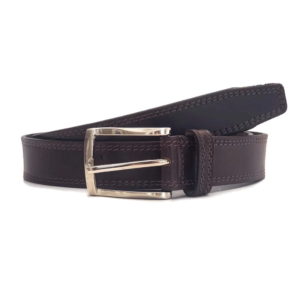 The Milestone Belt - Brown Formal 100% Real Leather Belt Made in Canada - Image 8