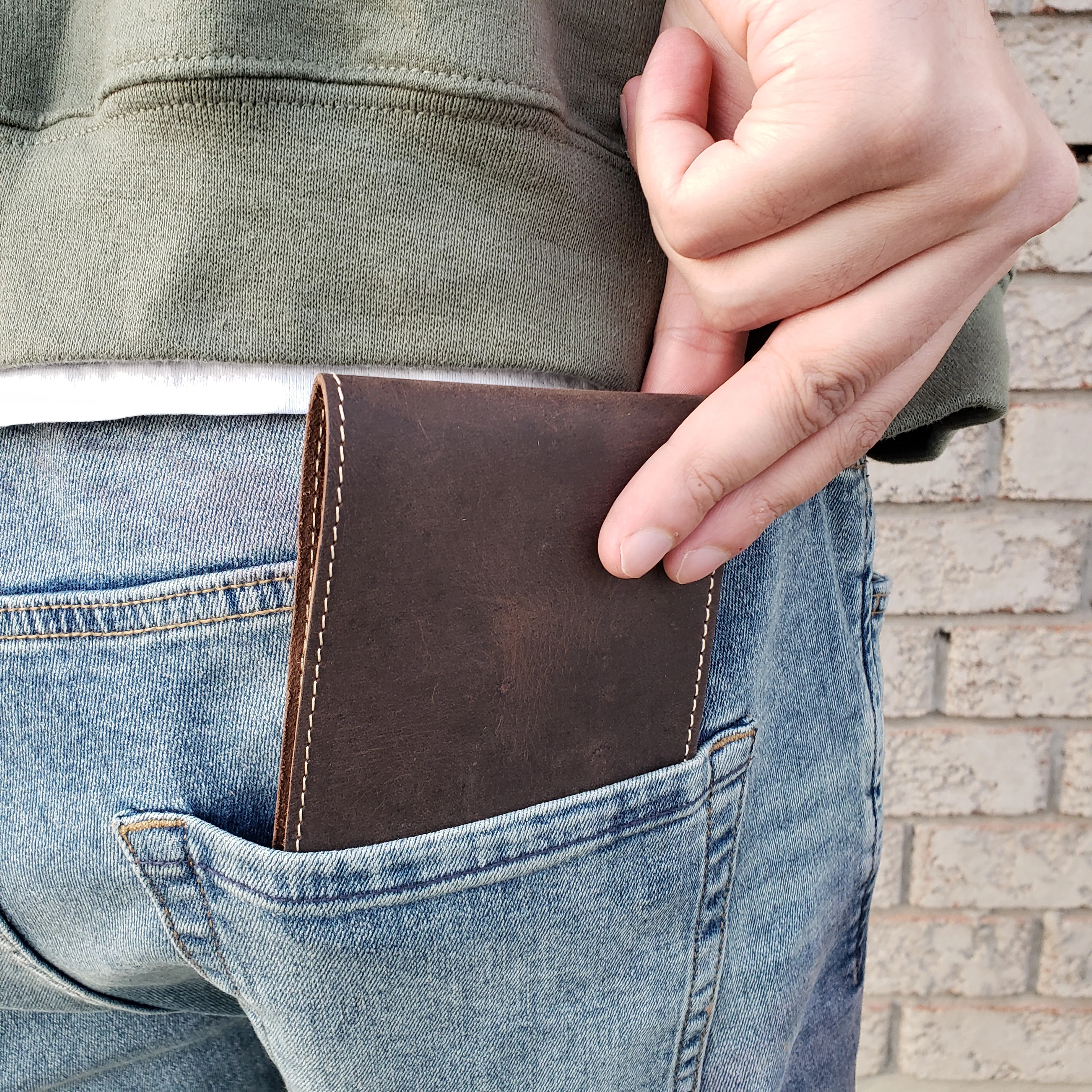 Brown Full Grain Leather Wallet with Coin Pouch - Made in Canada - Image 3