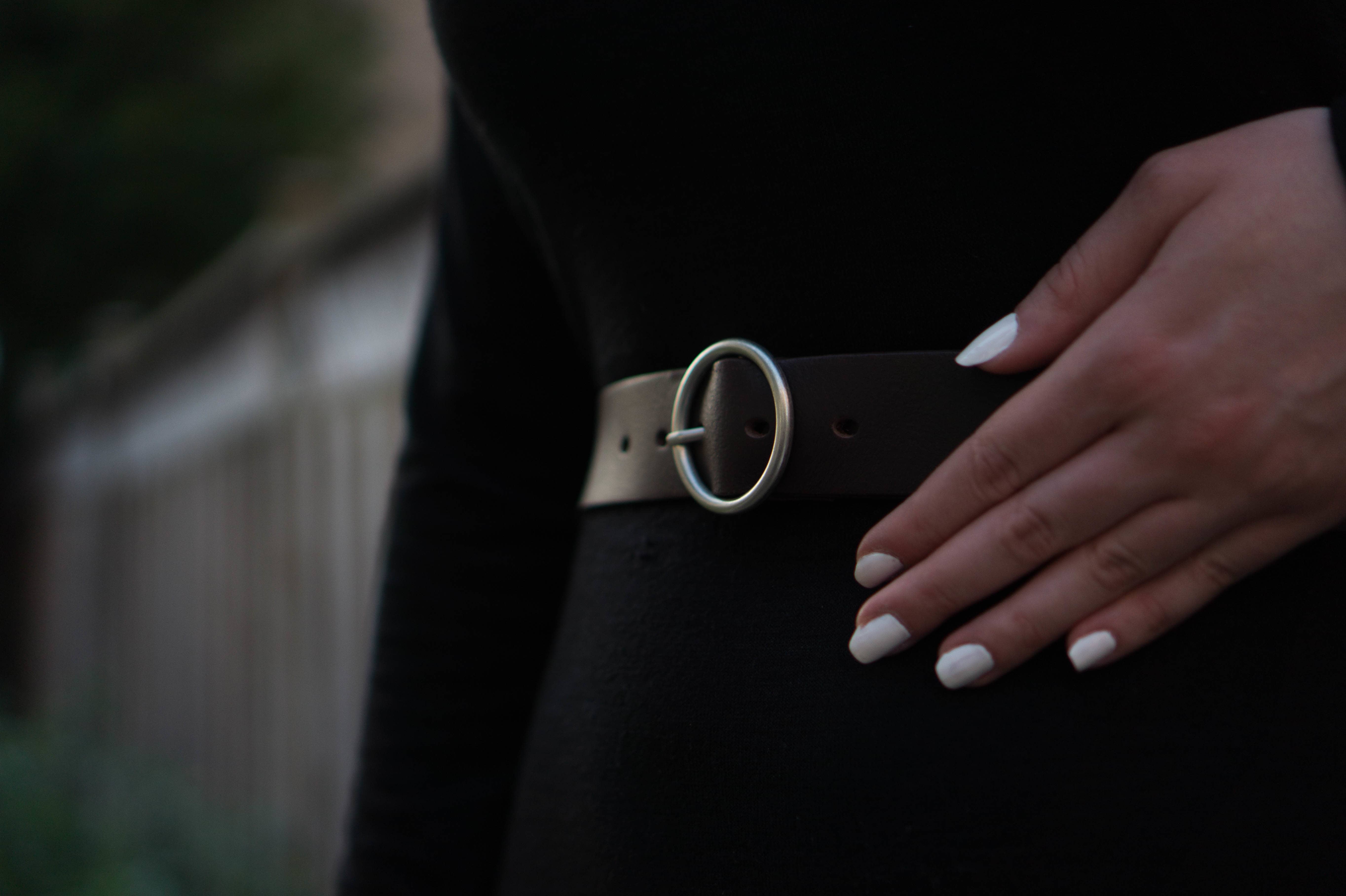 Sempre - Brown Vachetta Leather Waist Belt with Circular Buckle - Made in Canada - Image 7