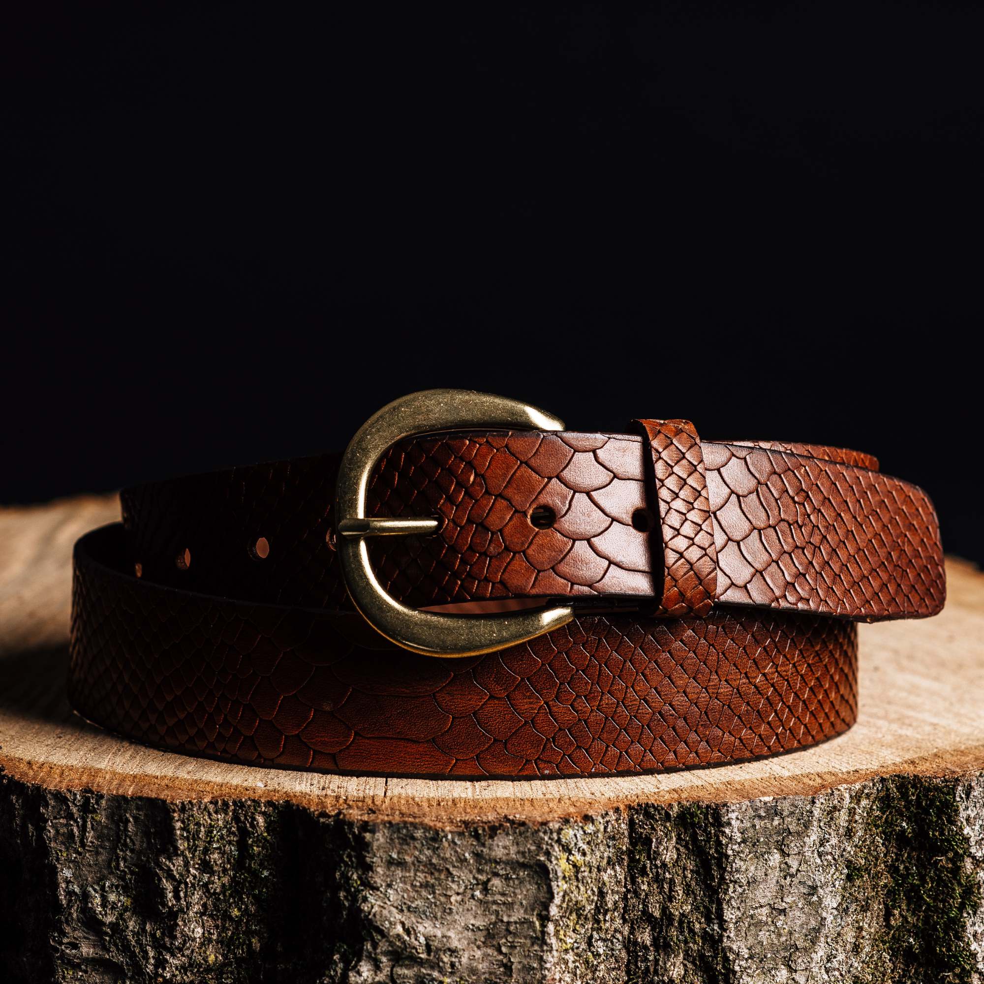 Snake Skin Embossed 100 % Real Leather Belt Made in Canada - Image 3