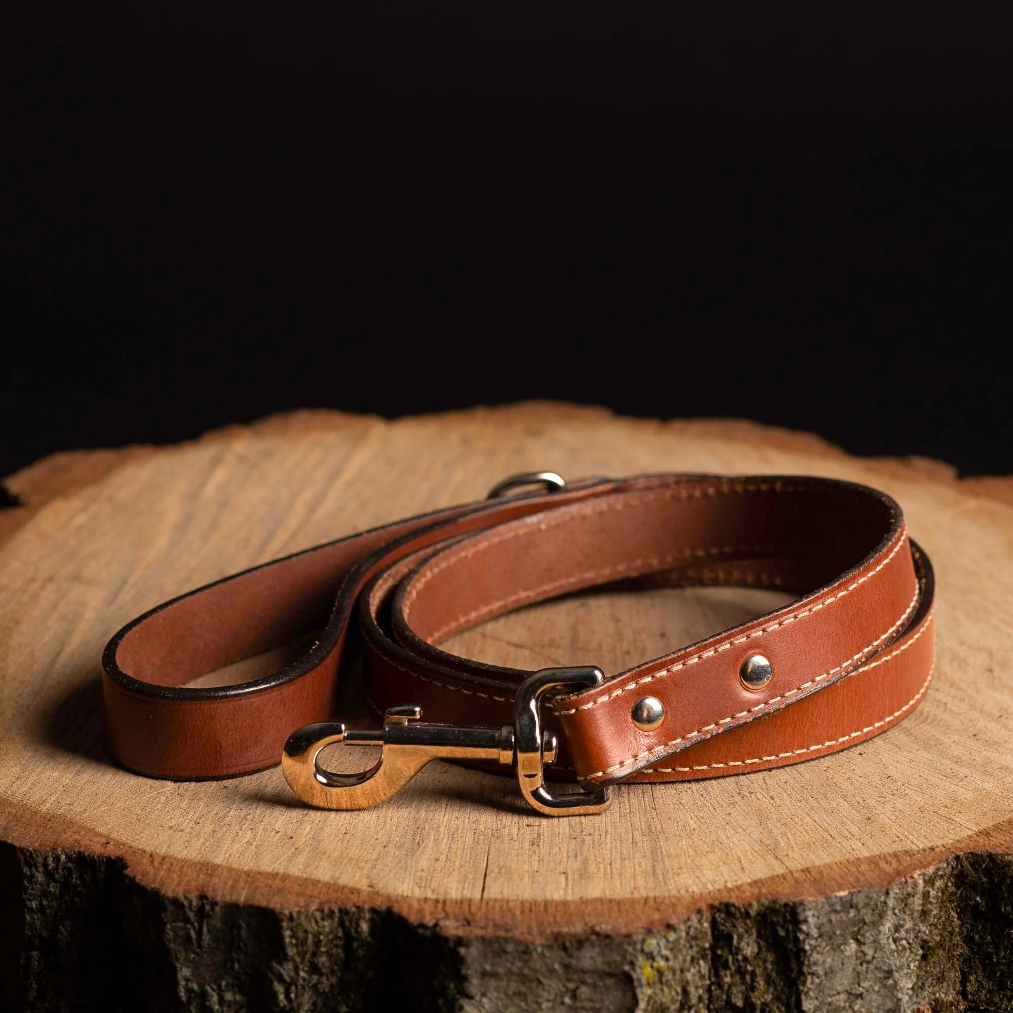 Brown Stitched Leather Dog Leash 60'' - Made in Canada - Image 6