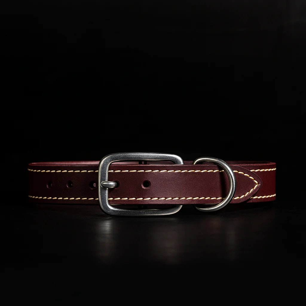 Trailblazer - Brown Stitched Premium Leather Dog Collar - Made in Canada - Image 5