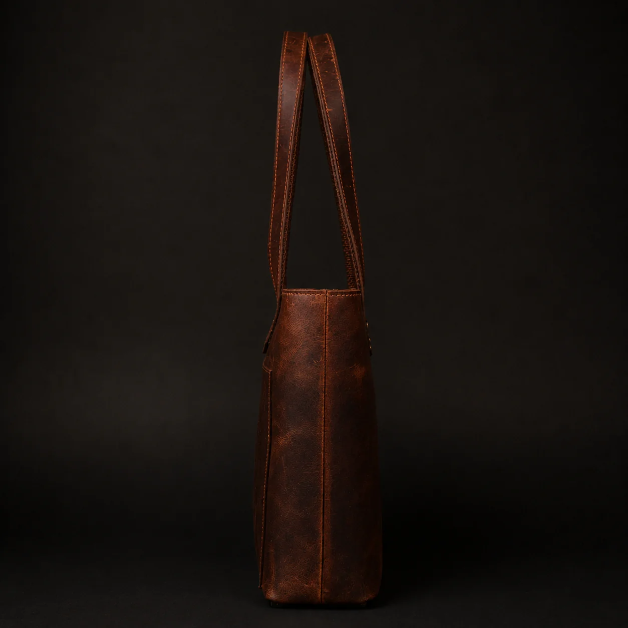 Classic Brown Leather Tote Bag - Image 14