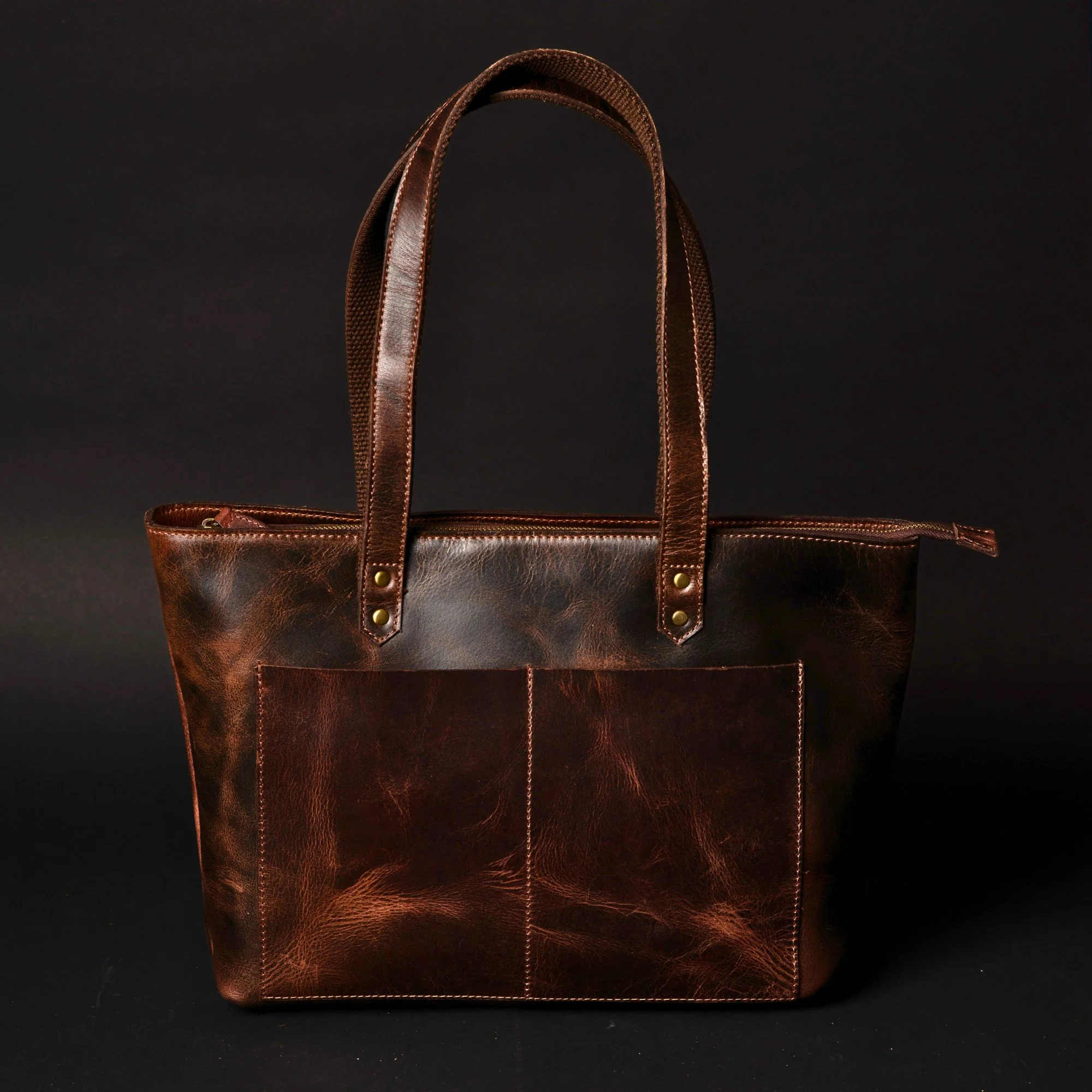 Classic Brown Leather Tote Bag - Image 15