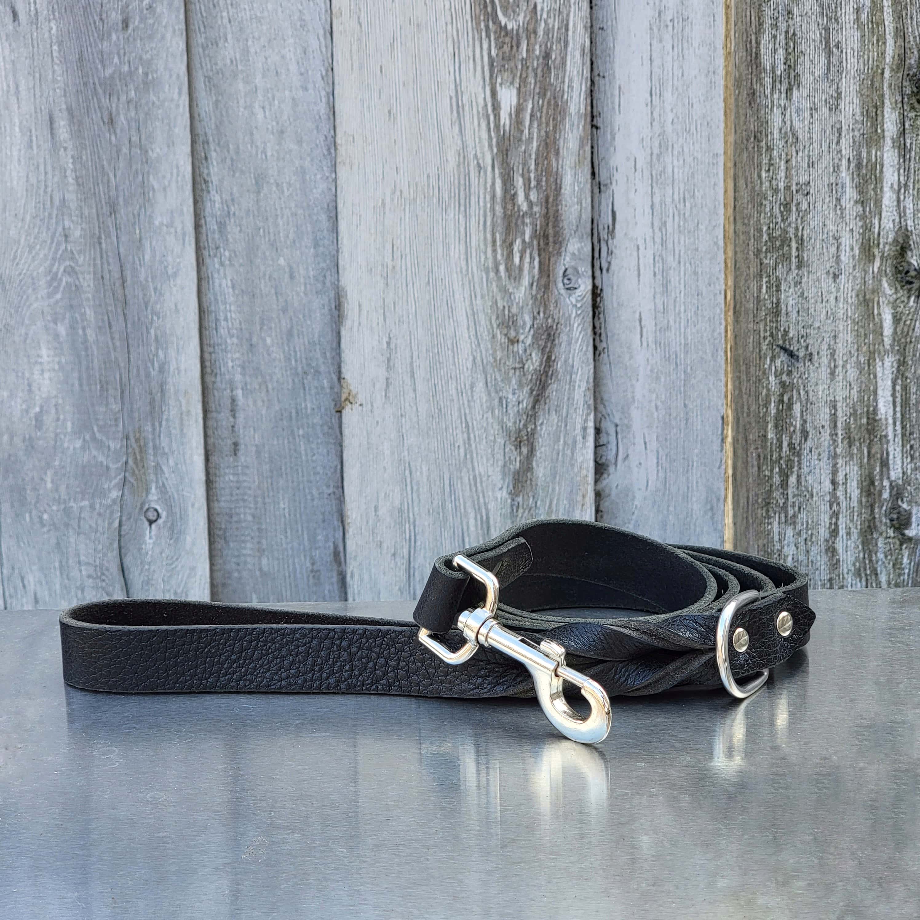 Cognac Braided Leather Dog Leash 60'' - Made in Canada - Image 6
