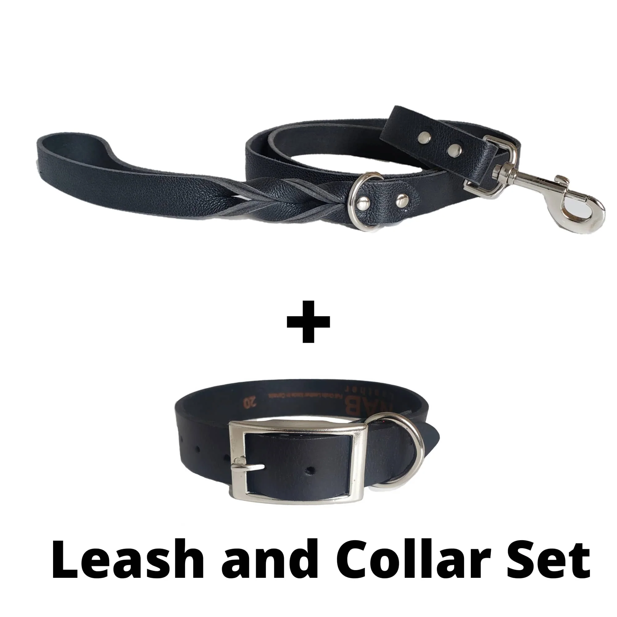 Cognac Leather Dog Leash and Collar Set - Made in Canada - Image 7