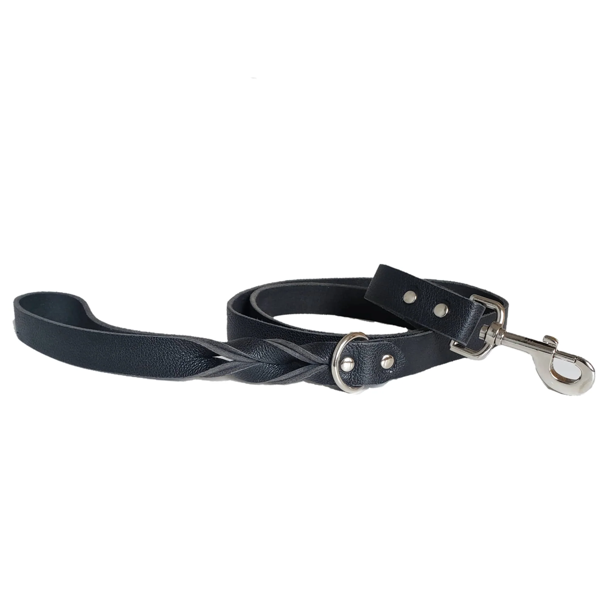 Cognac Leather Dog Leash and Collar Set - Made in Canada - Image 8