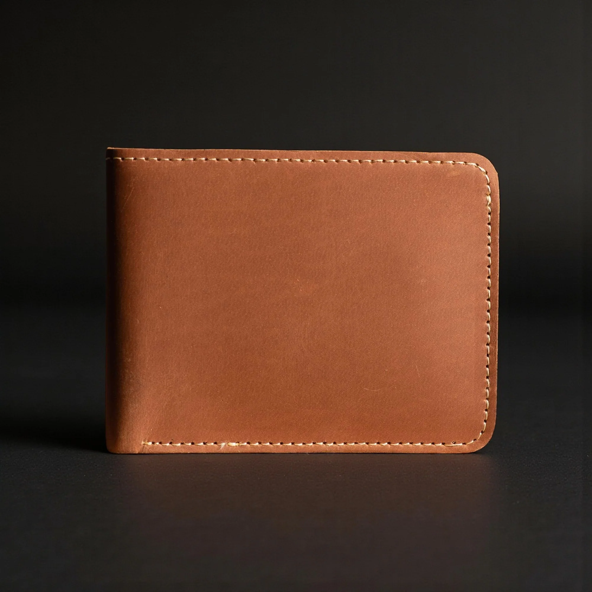 Black Full Grain Leather Minimalist Wallet - Image 6