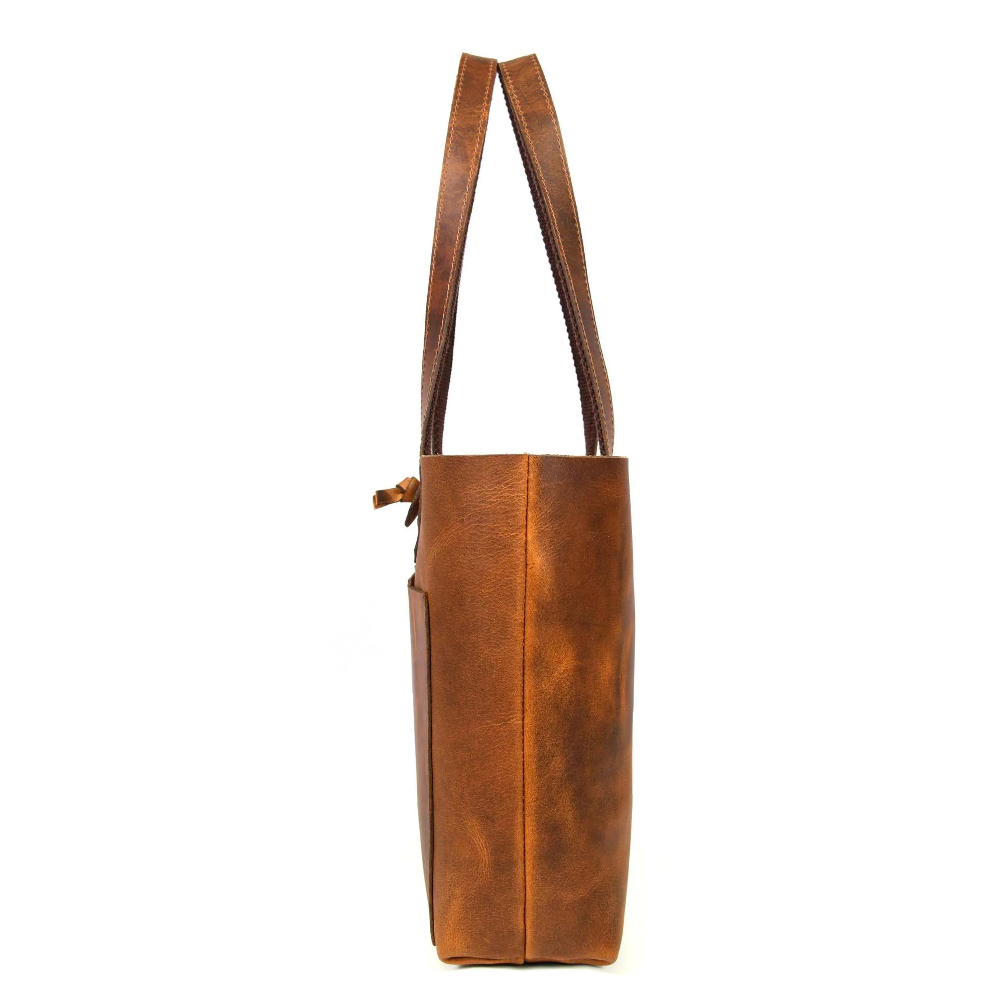 Tolredo - Cognac Leather Tote Bag with Leather Closure - Image 5