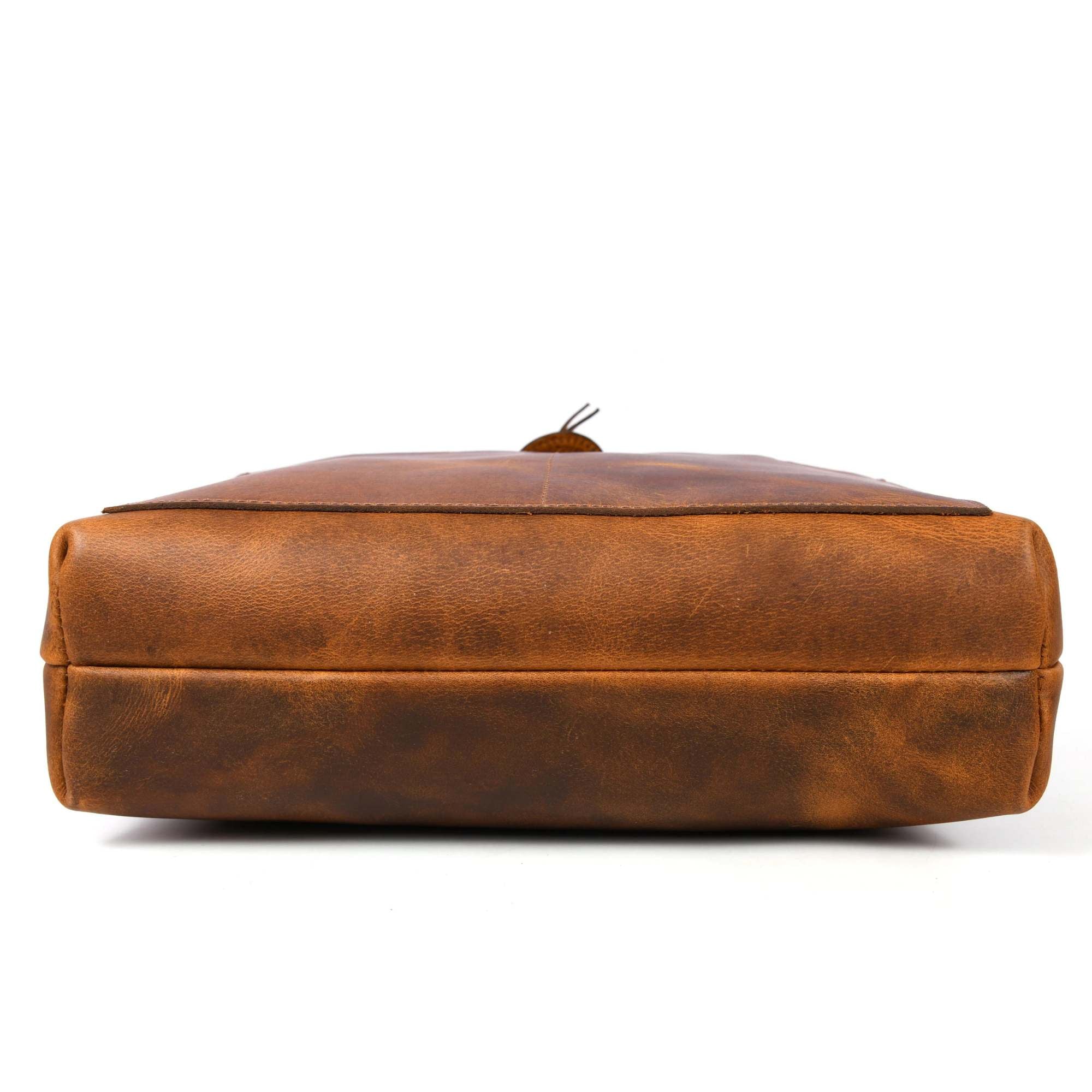 Tolredo - Cognac Leather Tote Bag with Leather Closure - Image 8