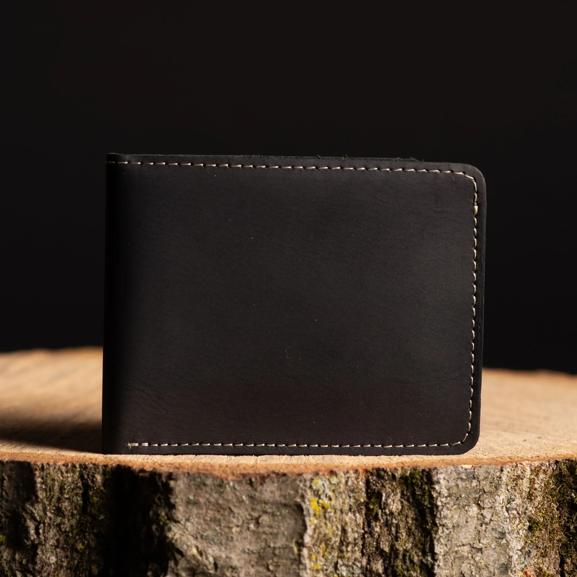 Engraved Cognac Full Grain Leather Minimalist Wallet - Image 6
