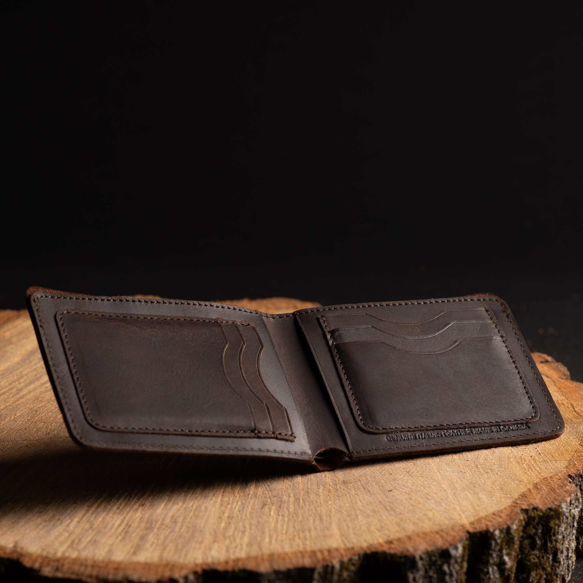 Flex - Espresso Brown Full-Grain Distressed Leather Flexible Wallet - Image 3