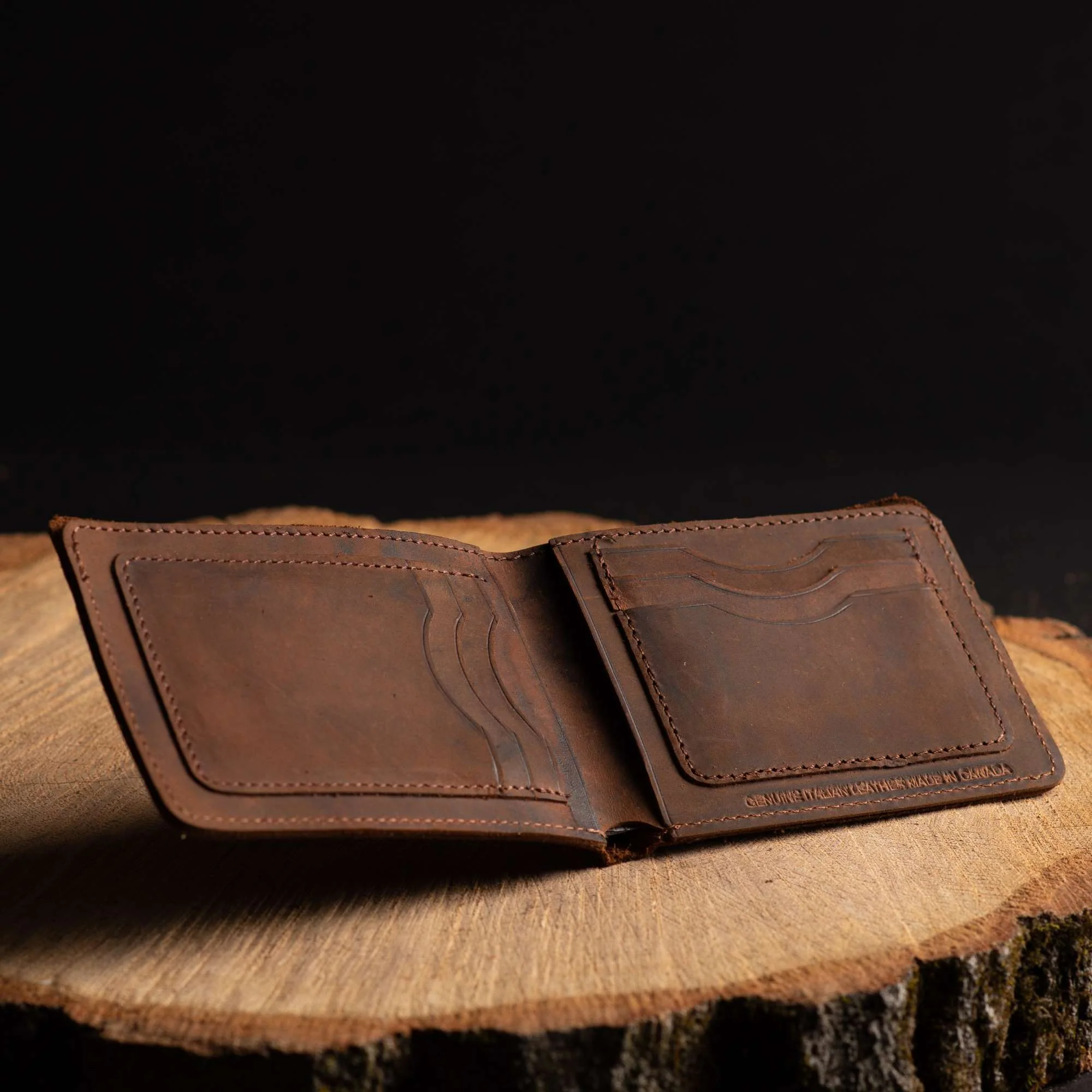 Flex - Espresso Brown Full-Grain Distressed Leather Flexible Wallet - Image 7