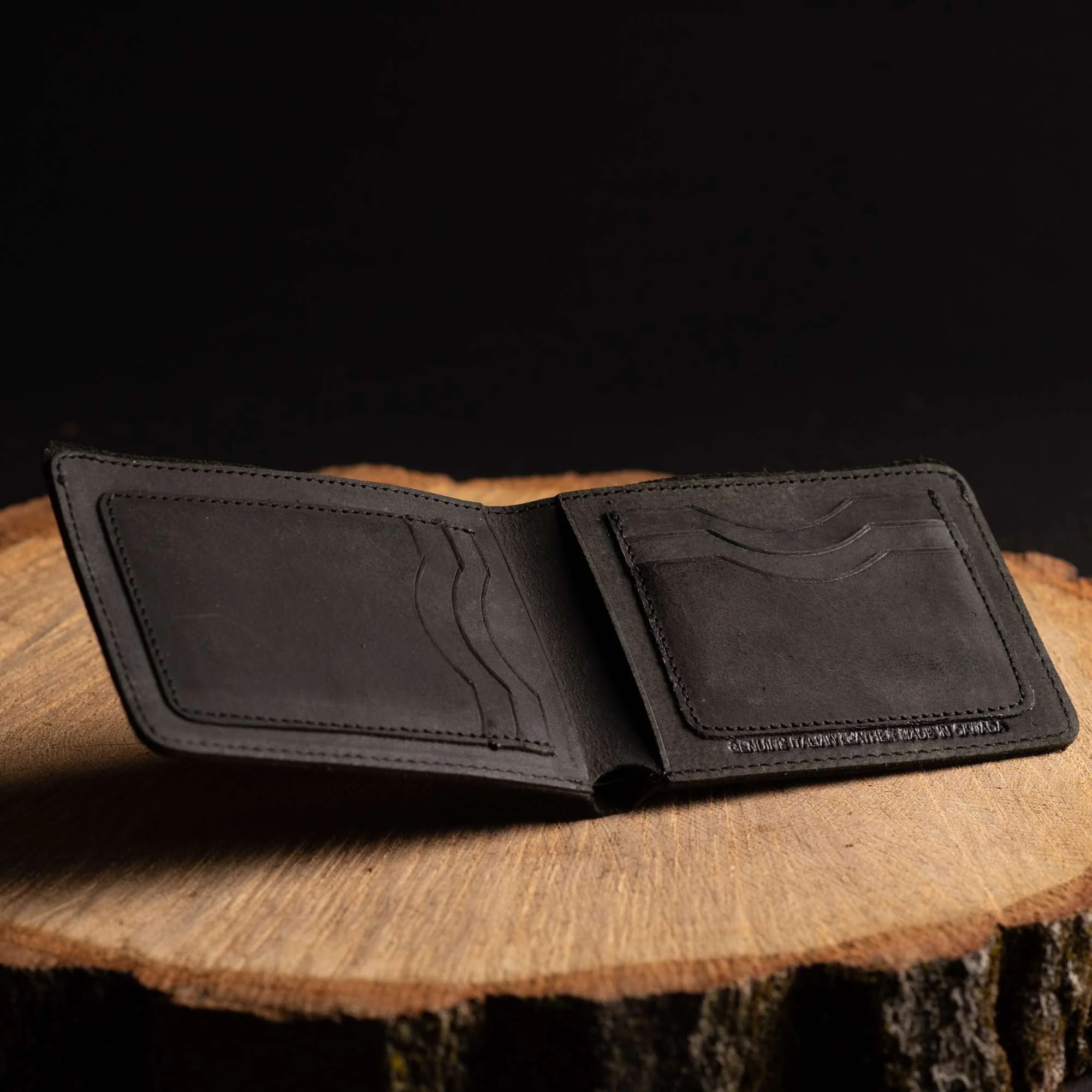 Flex - Smoke Grey Full-Grain Distressed Leather Flexible Wallet - Image 10