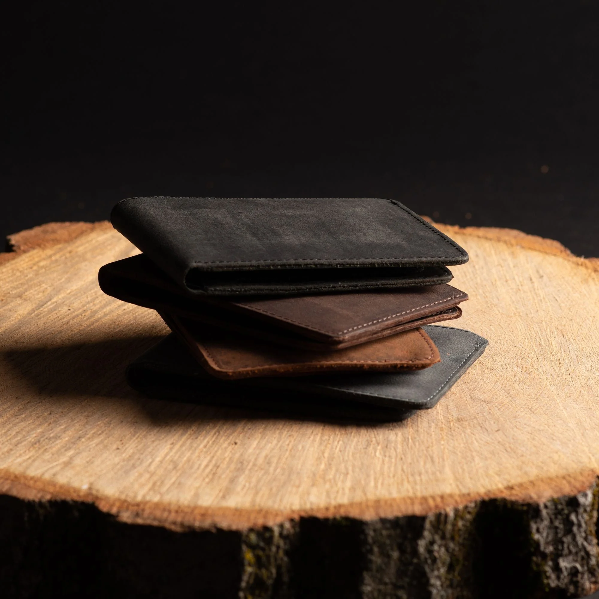 Flex - Smoke Grey Full-Grain Distressed Leather Flexible Wallet - Image 11