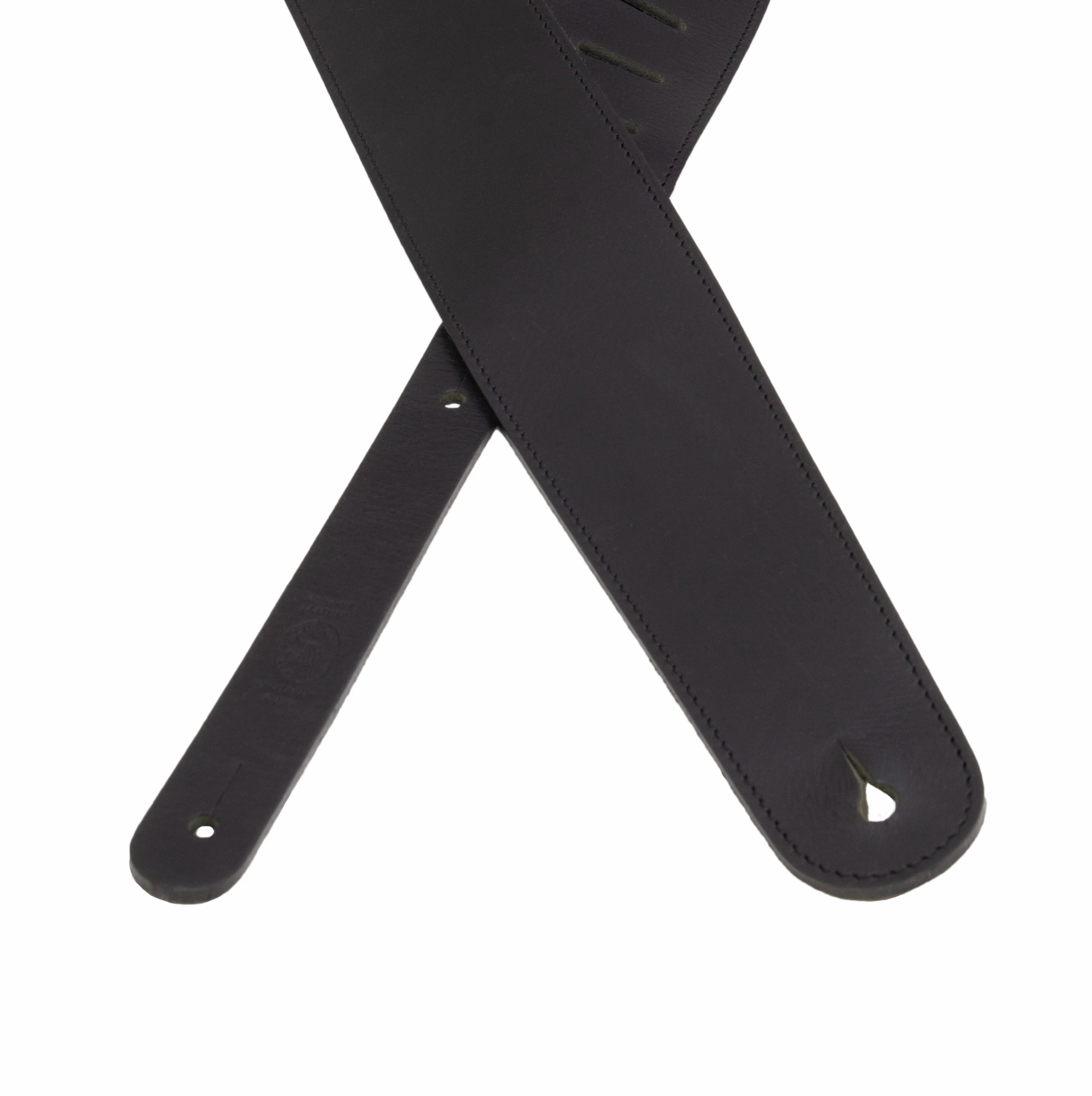 The Legend - Heavyweight Black Smooth Full Grain Leather Guitar Strap - Image 6