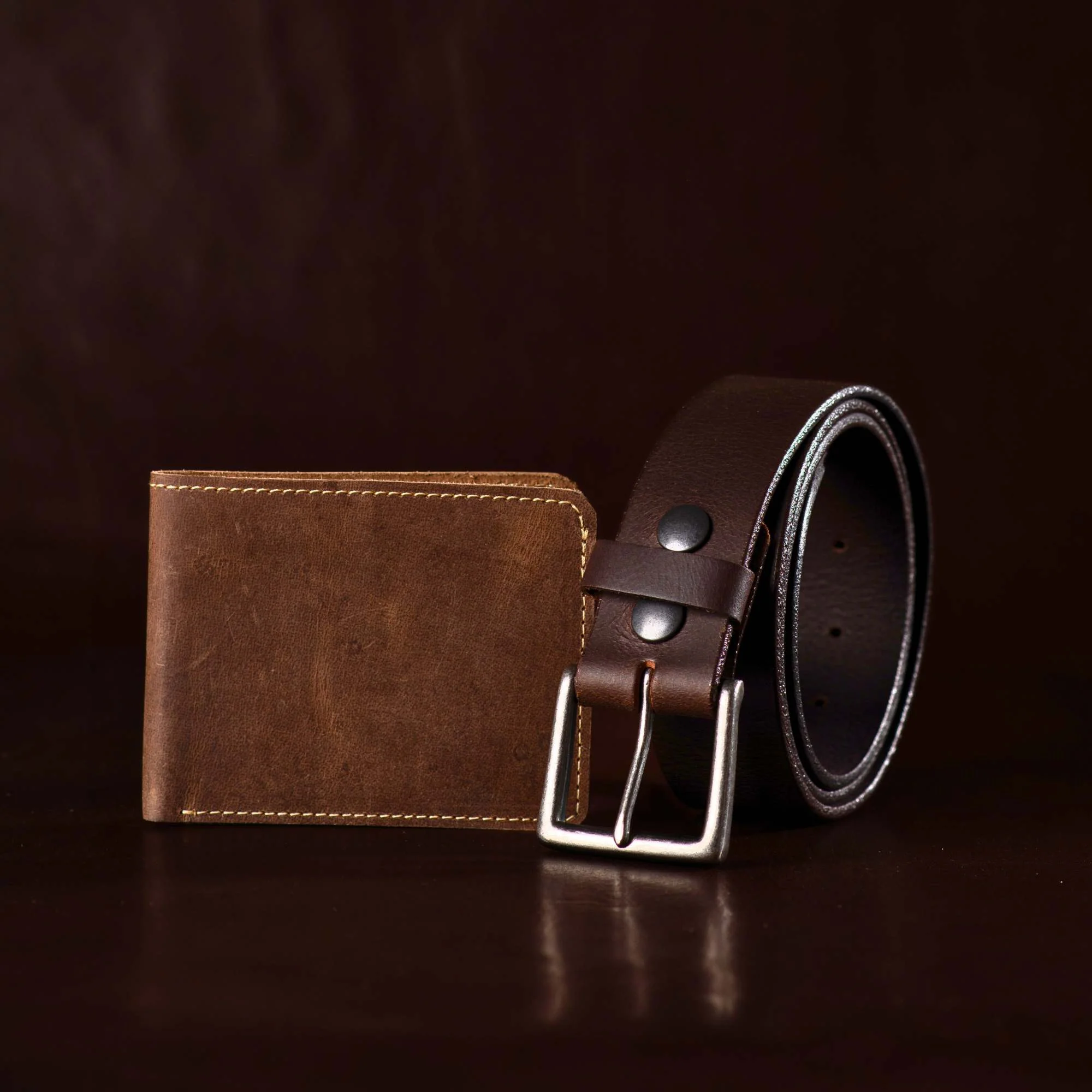 Long Haul Belt + Wallet - Men's Leather Belt and Wallet Gift Set - Image 10