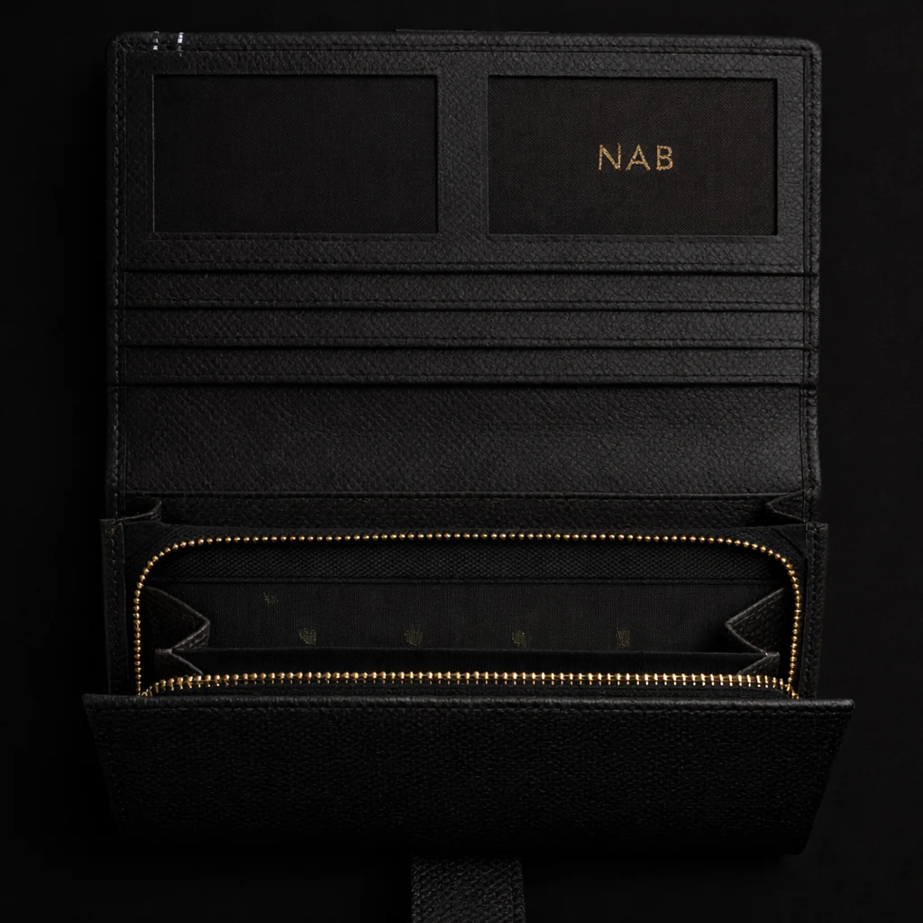Madison - Women's Premium Pebble Grain Leather Wallet Black - Image 4