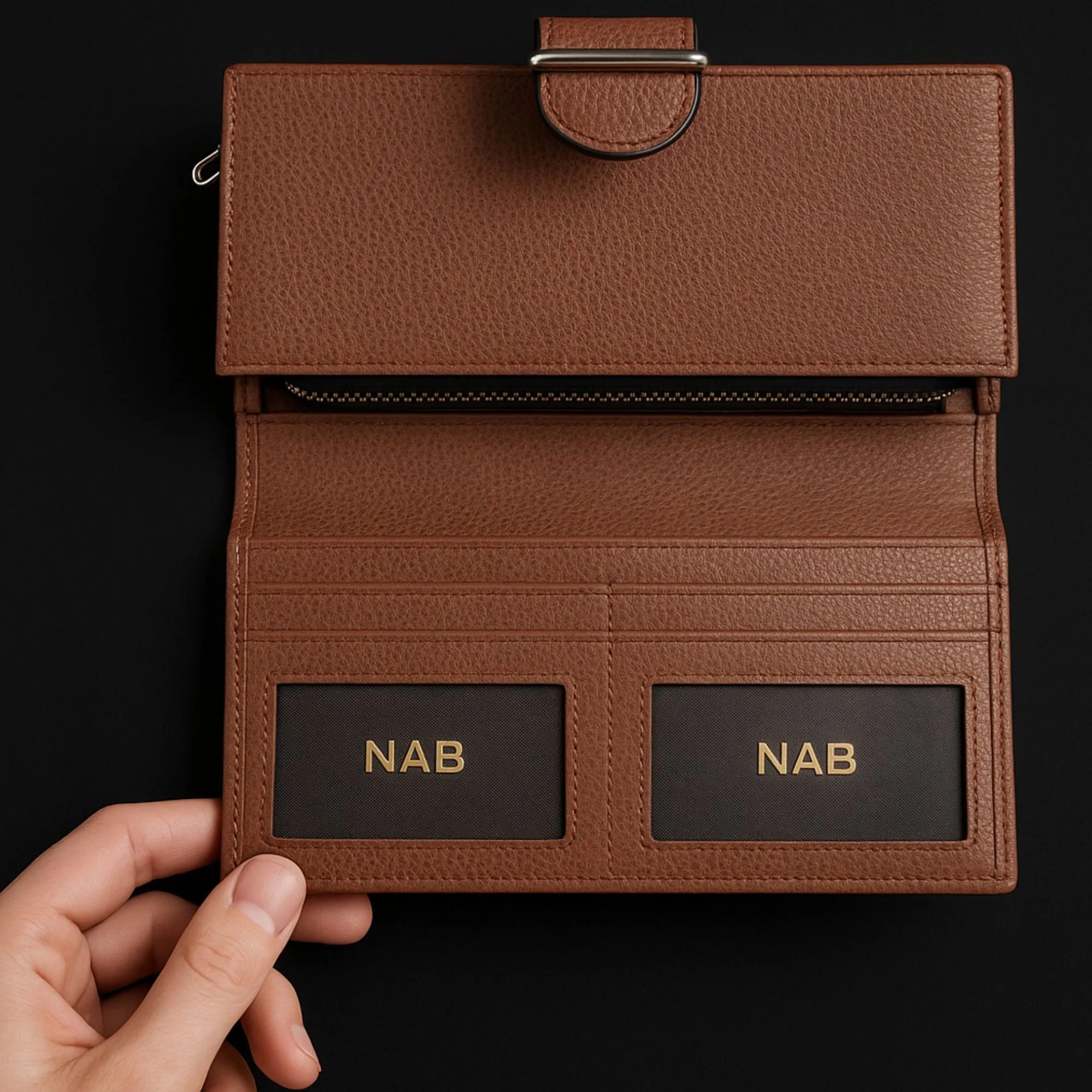 Madison - Women's Premium Pebble Grain Leather Wallet Black - Image 5