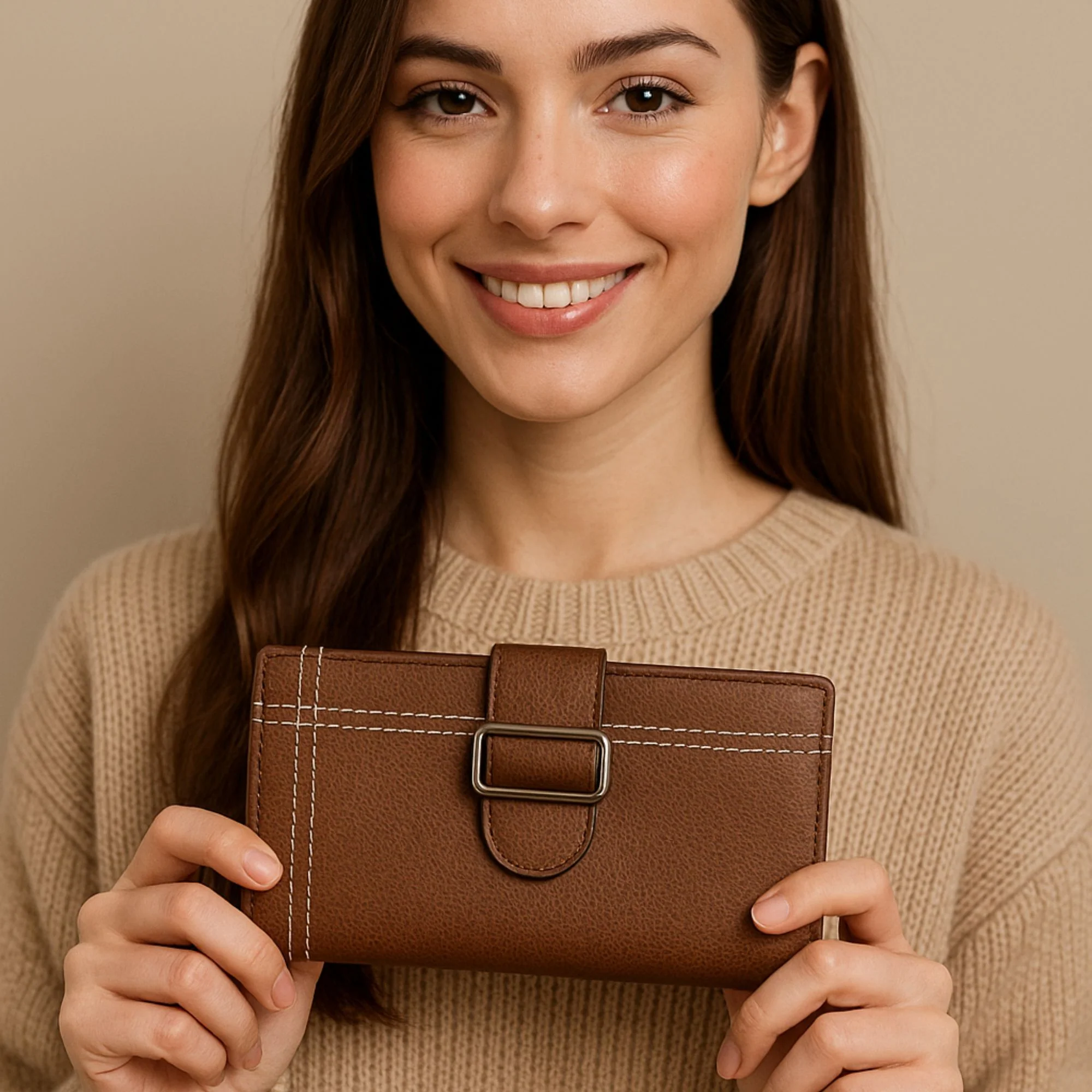 Madison - Women's Premium Pebble Grain Leather Wallet Black - Image 6