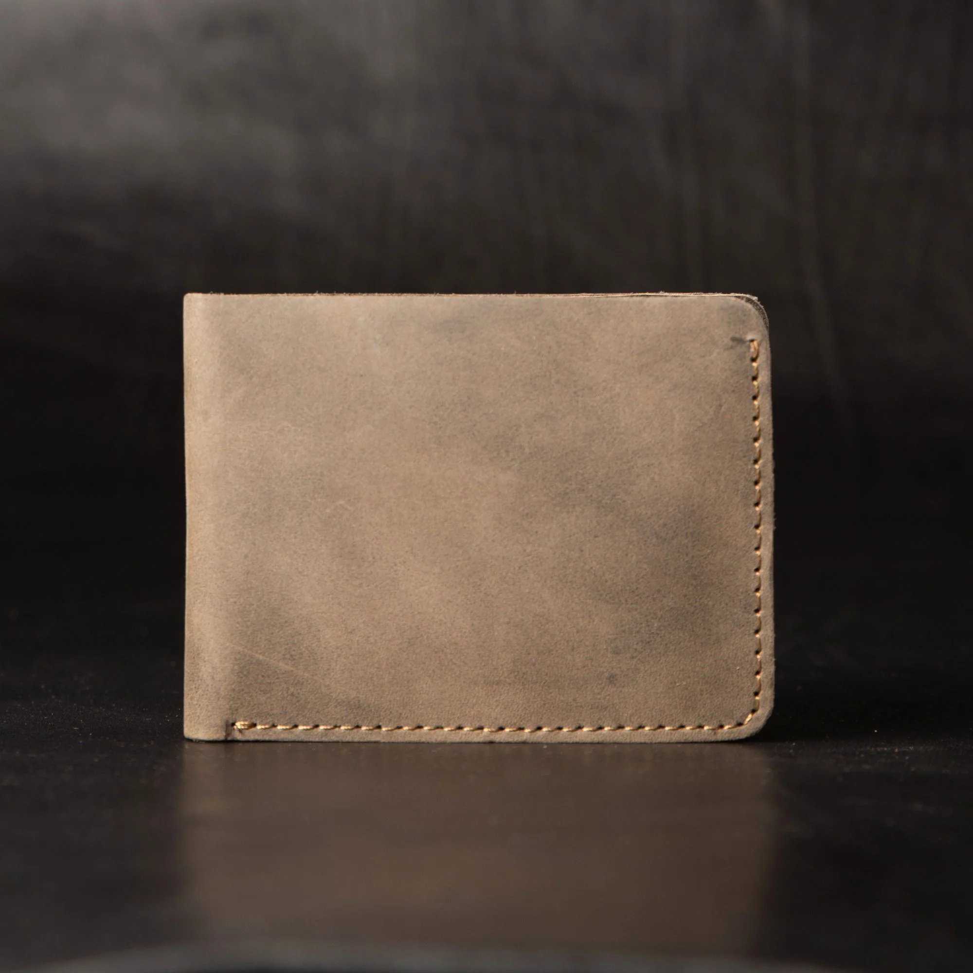 Brown Dollar Size Full-Grain Leather Wallet - Image 3