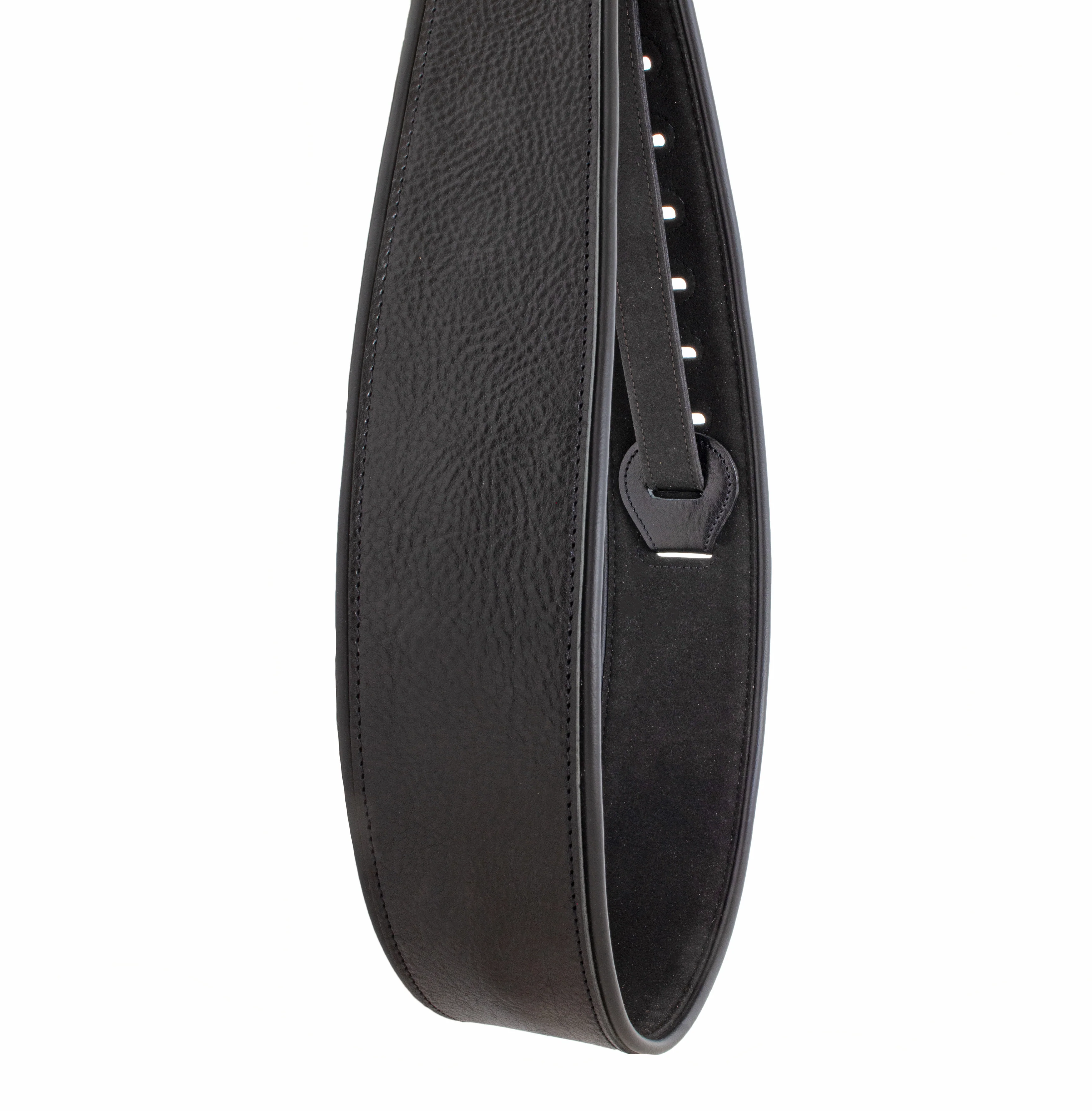 Old Black - Black Edge Pipe Full Grain Leather Guitar Strap - Image 4