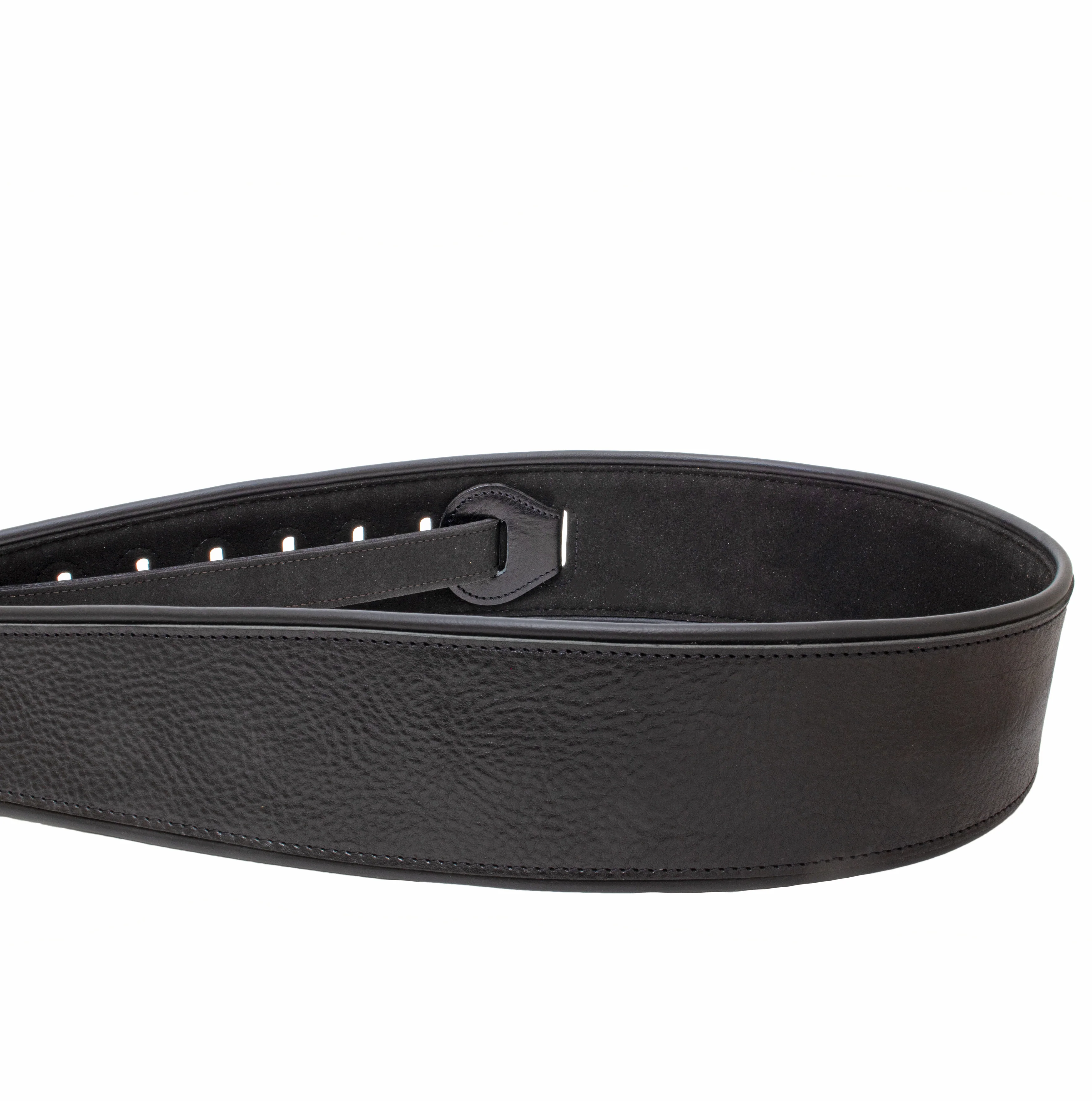 Old Black - Black Edge Pipe Full Grain Leather Guitar Strap - Image 5