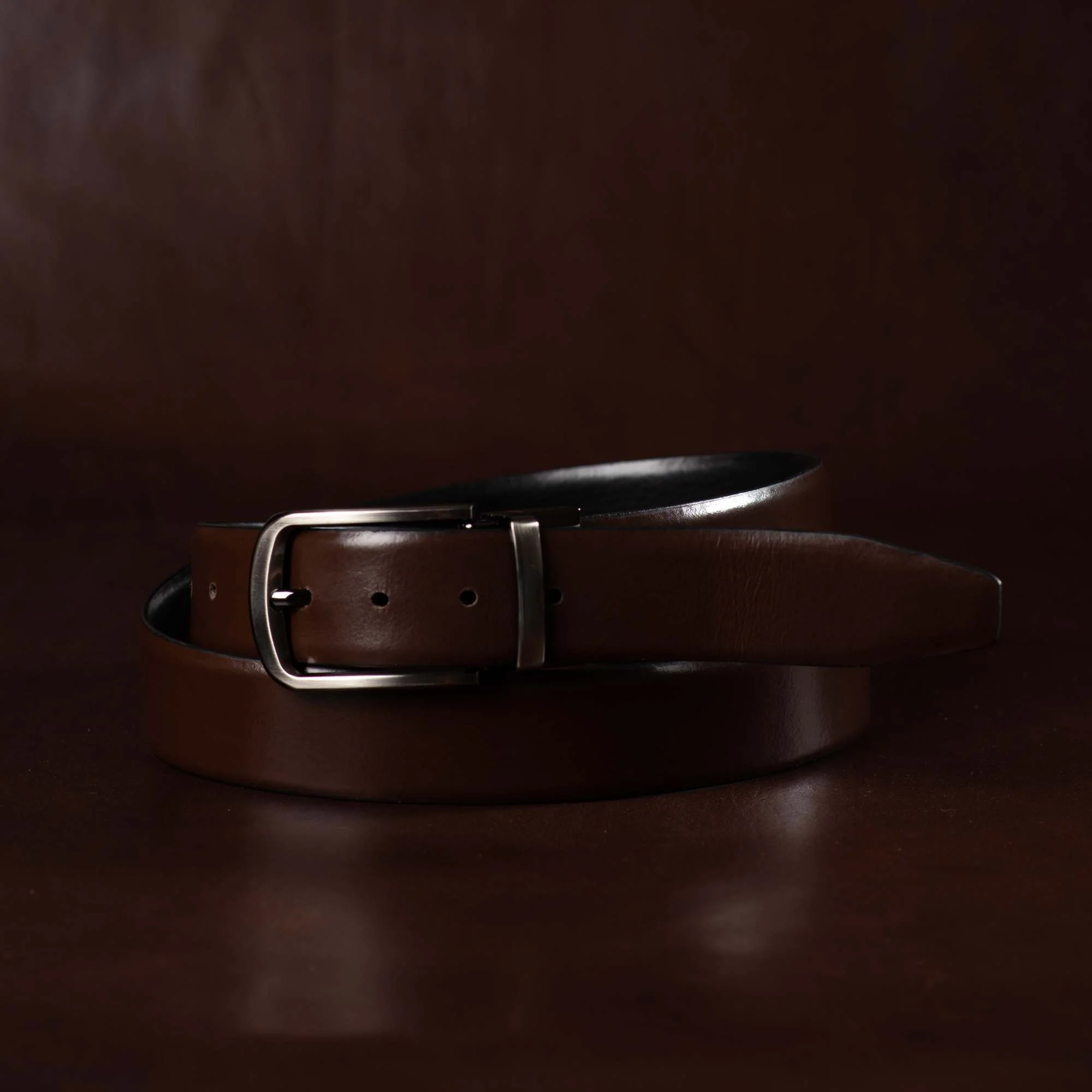 The Harvey Dent Belt - Reversible Black/Brown 100% Real Leather Belt - Image 4