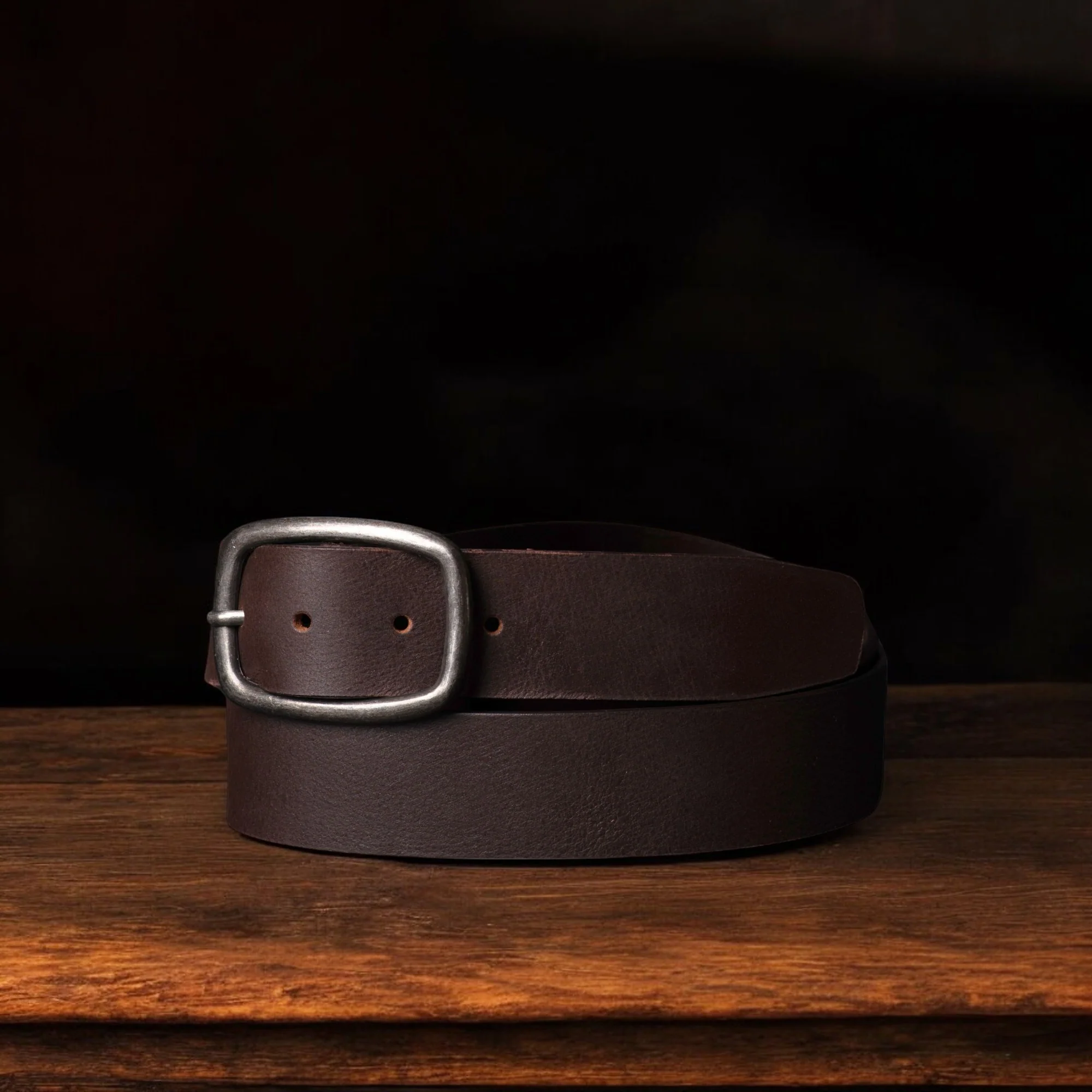 Selene - Black Leather Dress Belt with Silver Buckle - Made in Canada - Image 5