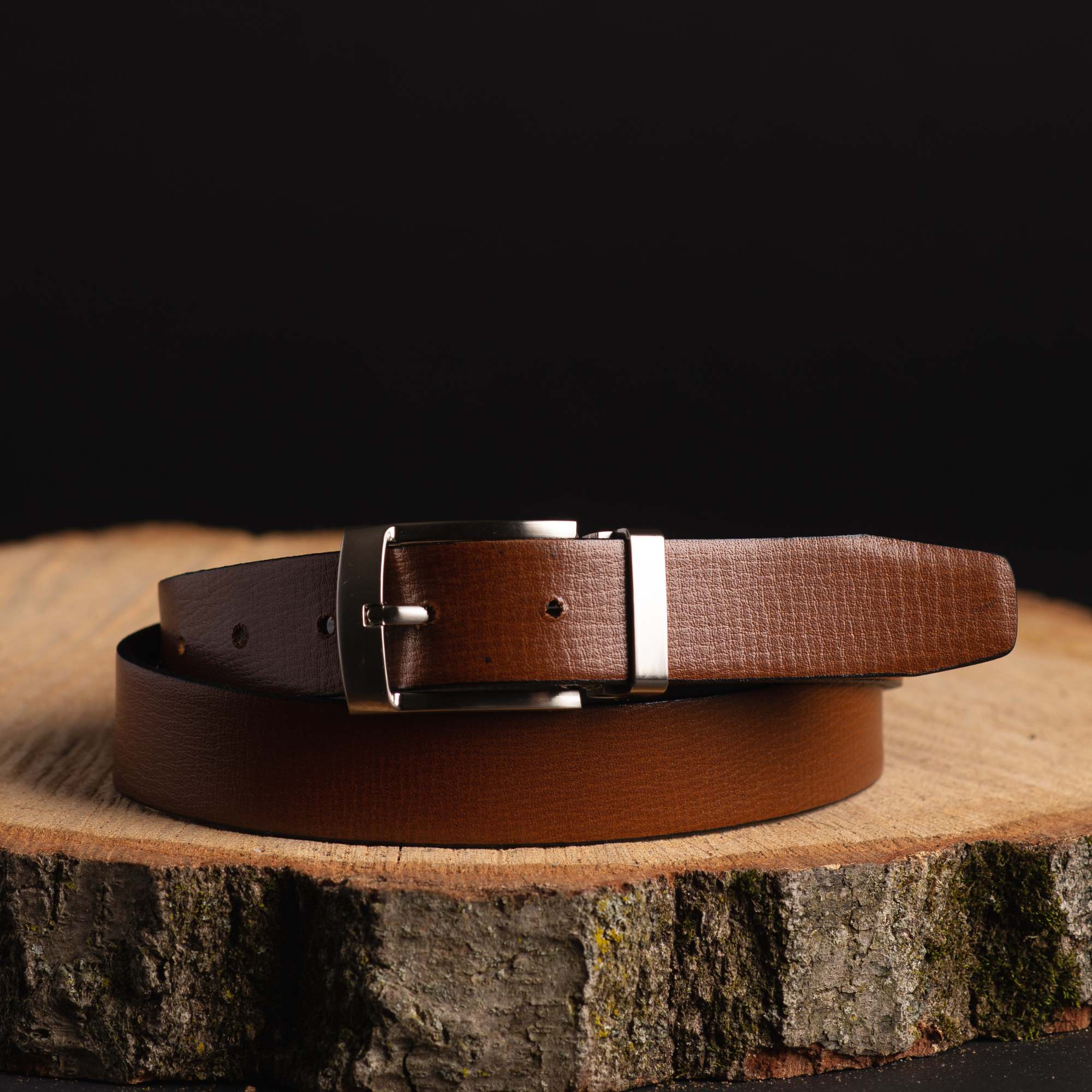 Slim Reversible Brown/Black 30mm 100% Real Leather Belt - Image 3