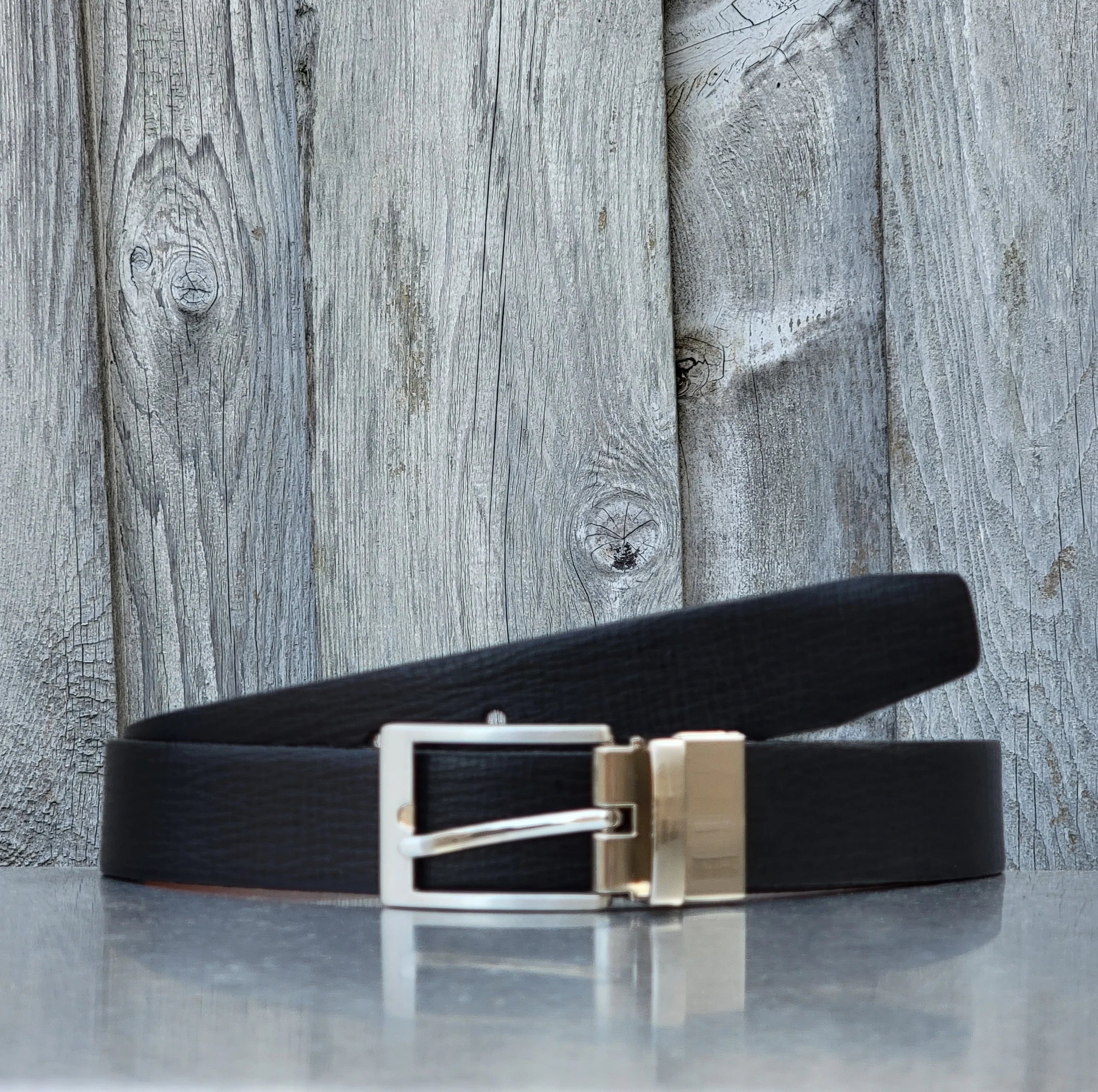 Slim Reversible Brown/Black 30mm 100% Real Leather Belt - Image 7