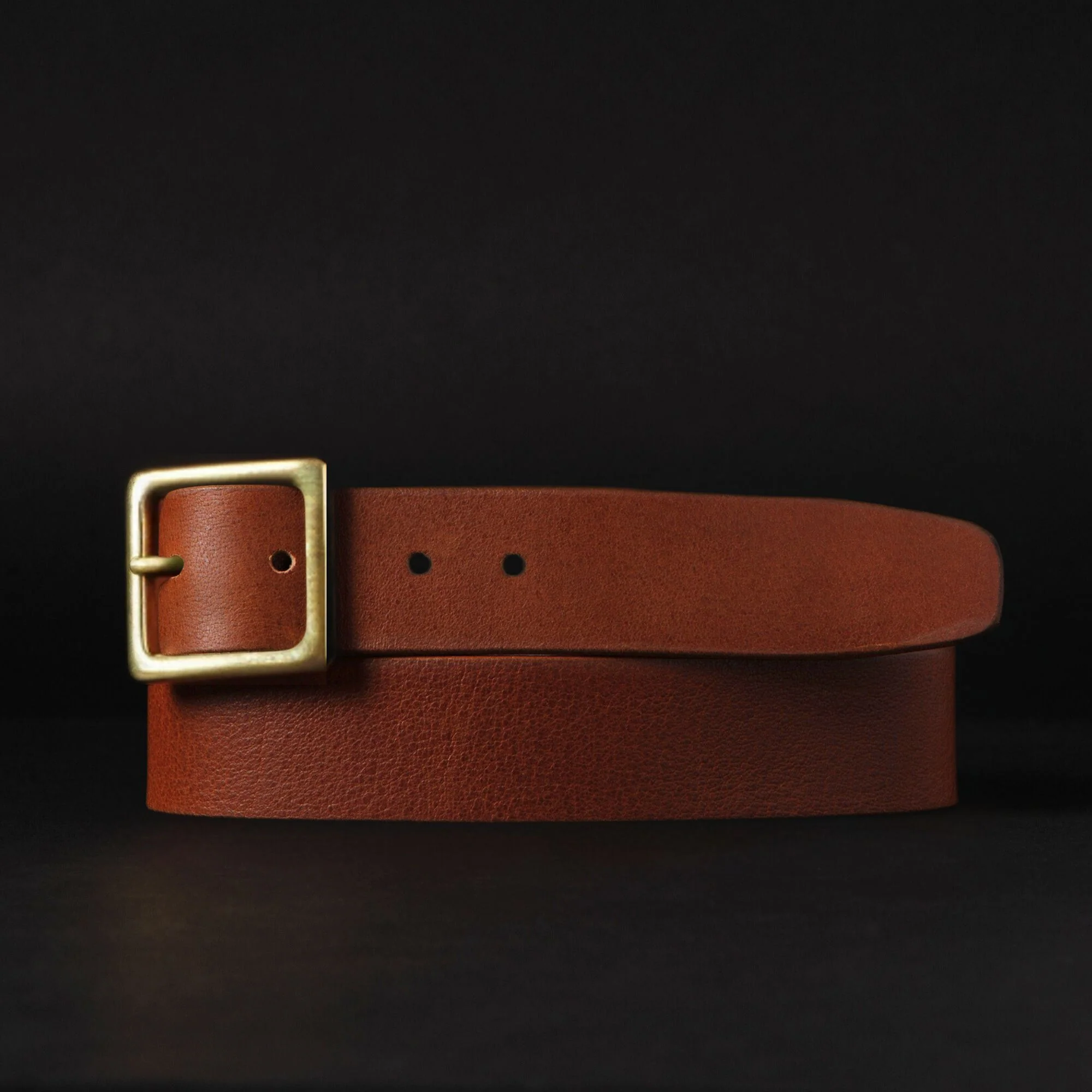 Sophie - Brown Leather Dress Belt with Gold Square Buckle - Made in Canada - Image 9