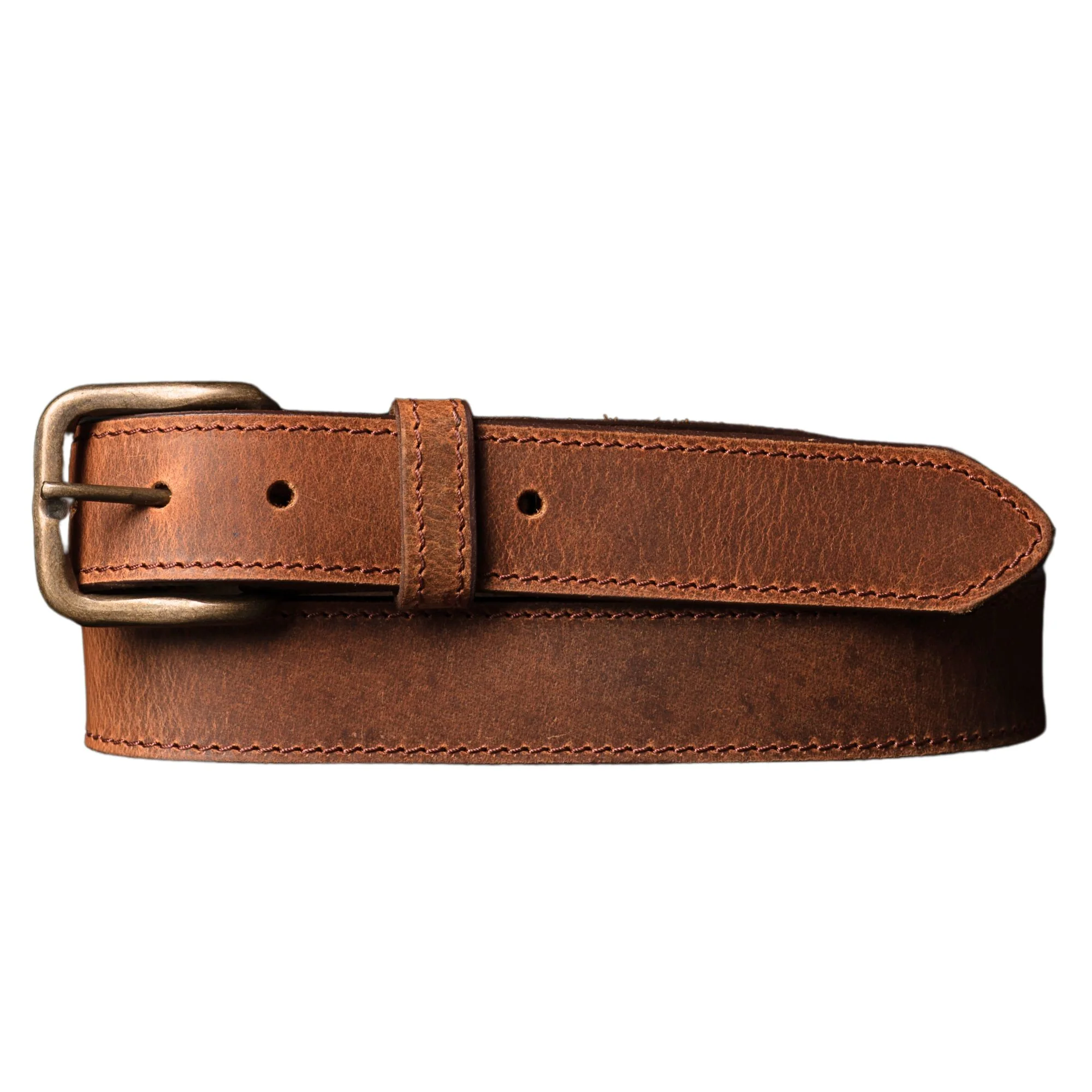 Ivy - Stitched Full-Grain Distressed Leather Belt - Made in Canada - Image 4