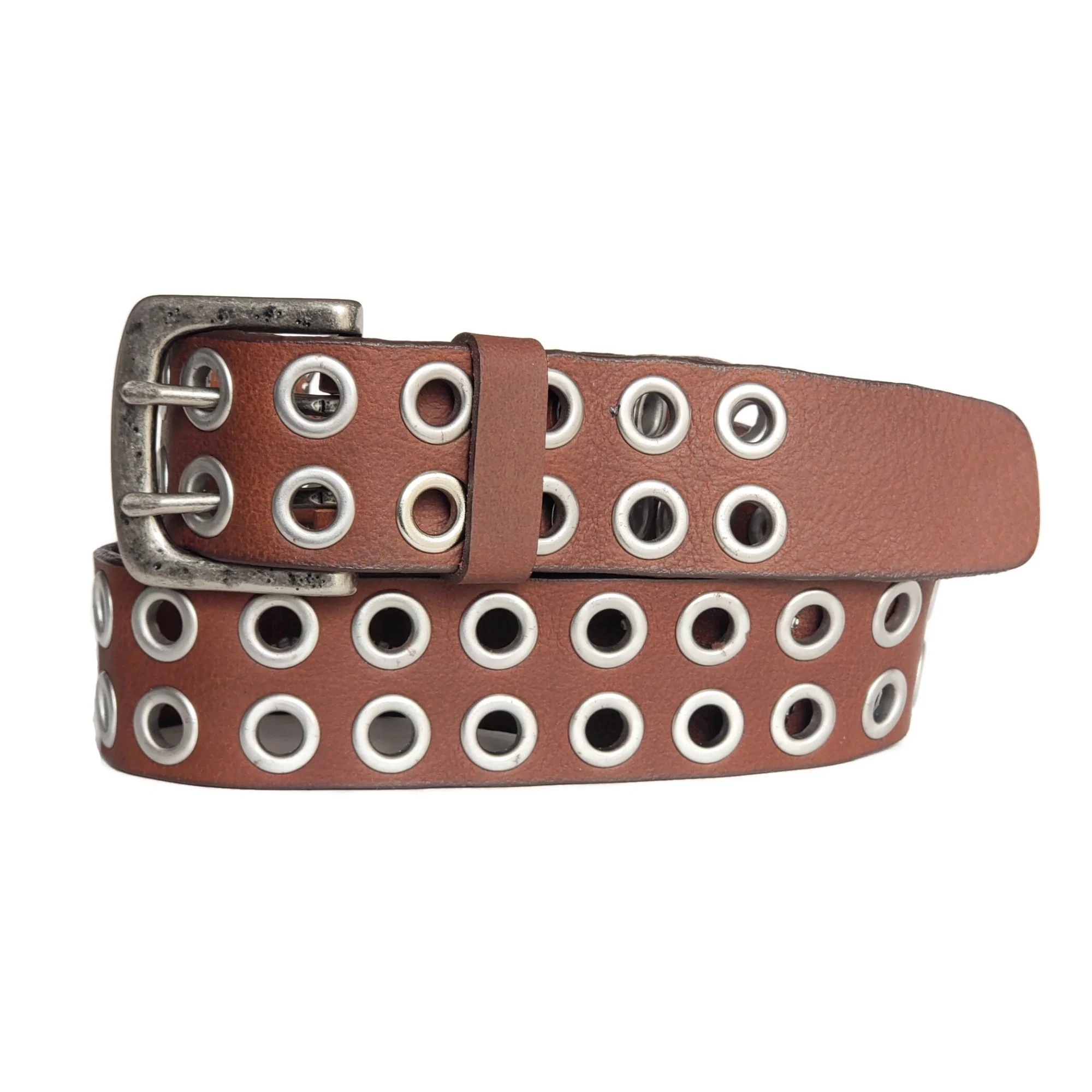 Brixton - Black Double Grommet 100 % Full Grain Leather Belt - Image 5
