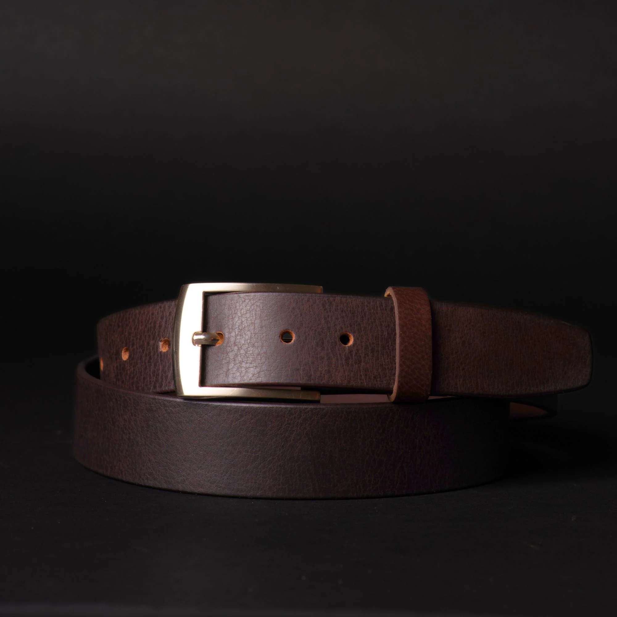 The Crest Belt - Slim Black 35mm 100% Full-Grain Leather Belt - Image 5