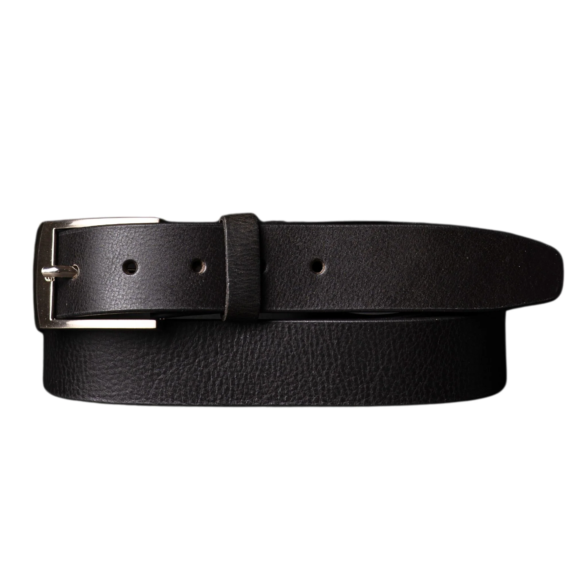 The Crest Belt - Slim Black 30mm 100% Full-Grain Leather Belt - Image 4