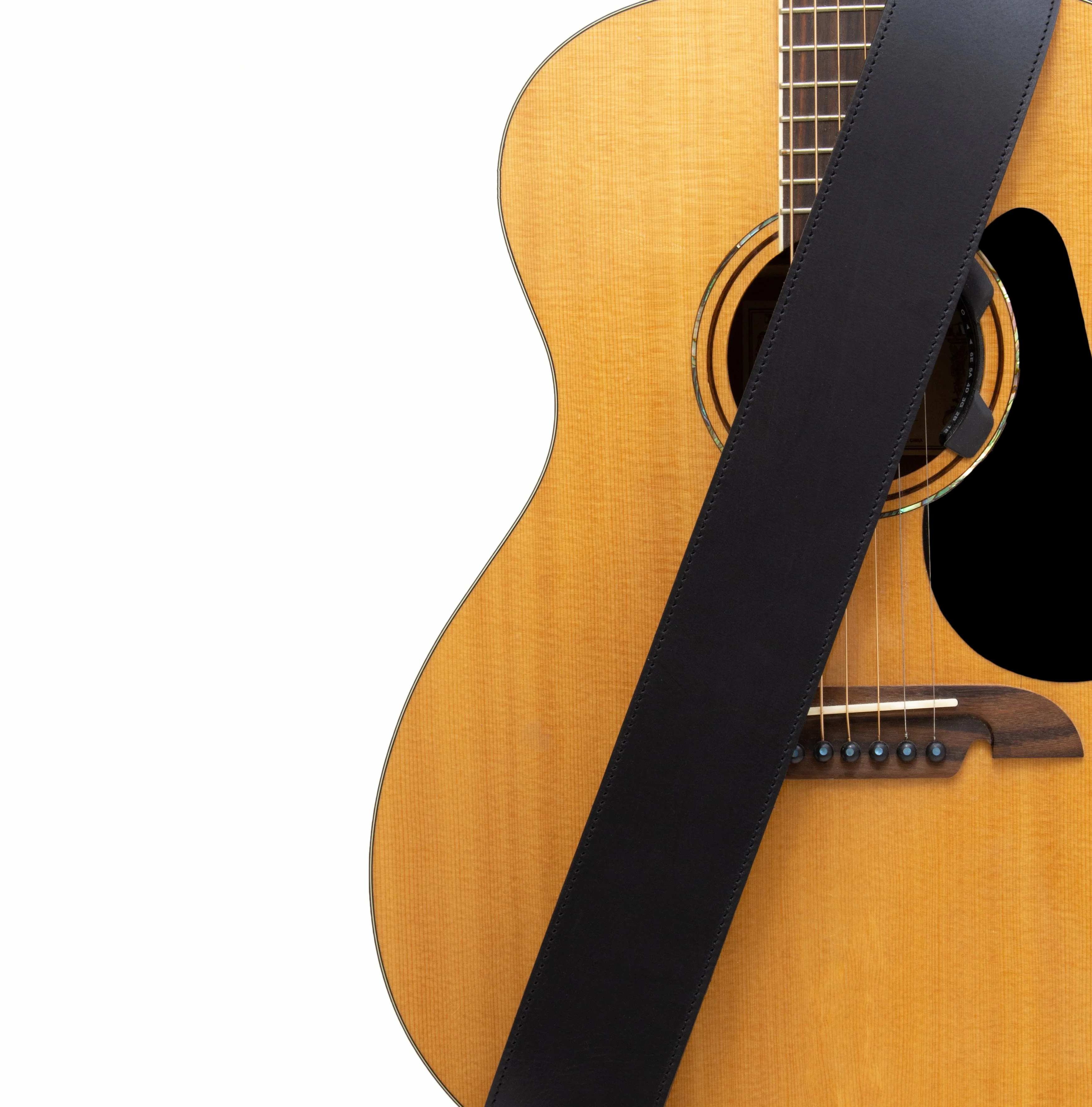The Legend - Brown Heavyweight Smooth Full Grain Leather Guitar Strap - Image 4
