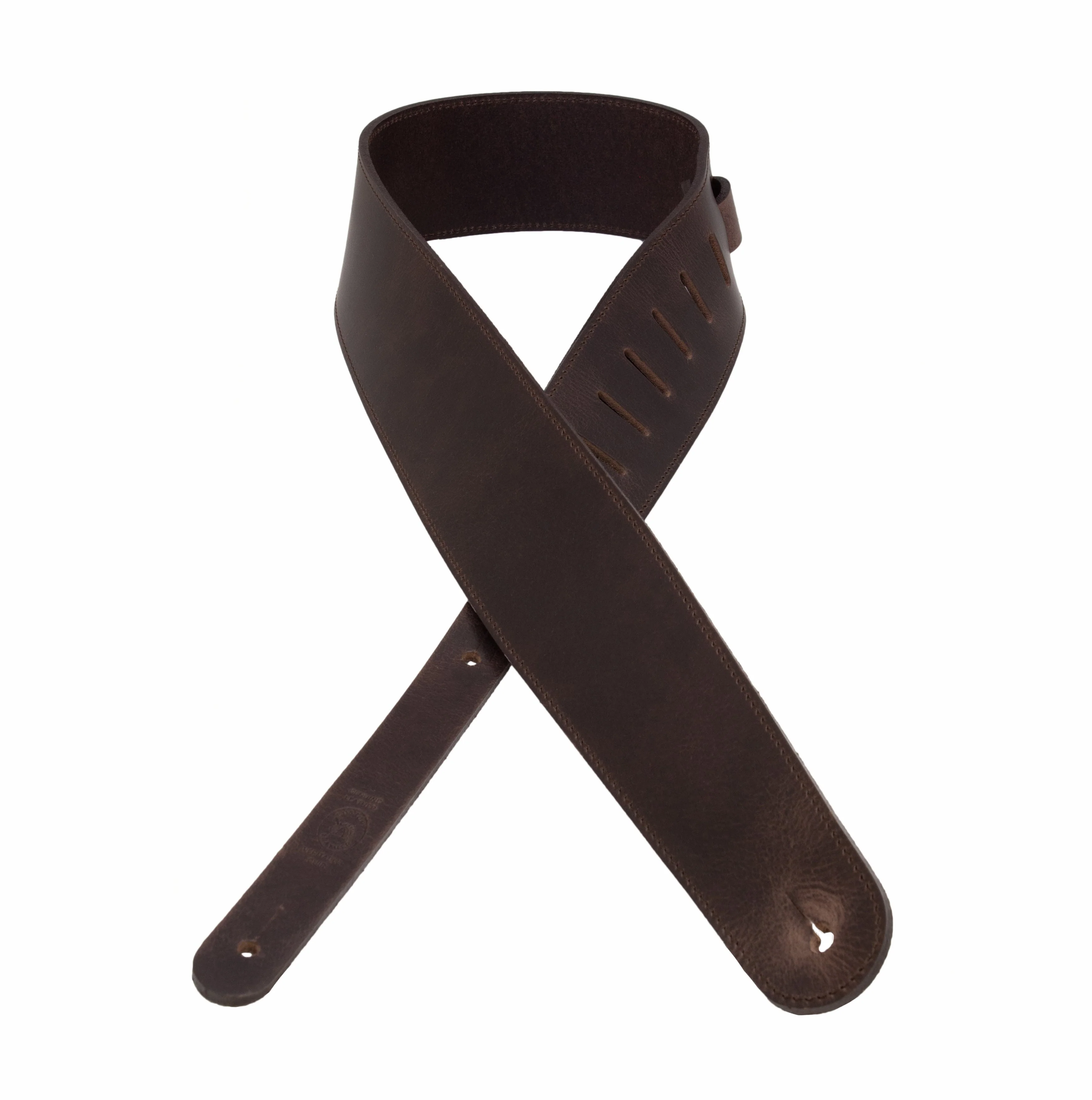 The Legend - Spotted Cognac Heavyweight Smooth Full Grain Leather Guitar Strap - Image 3