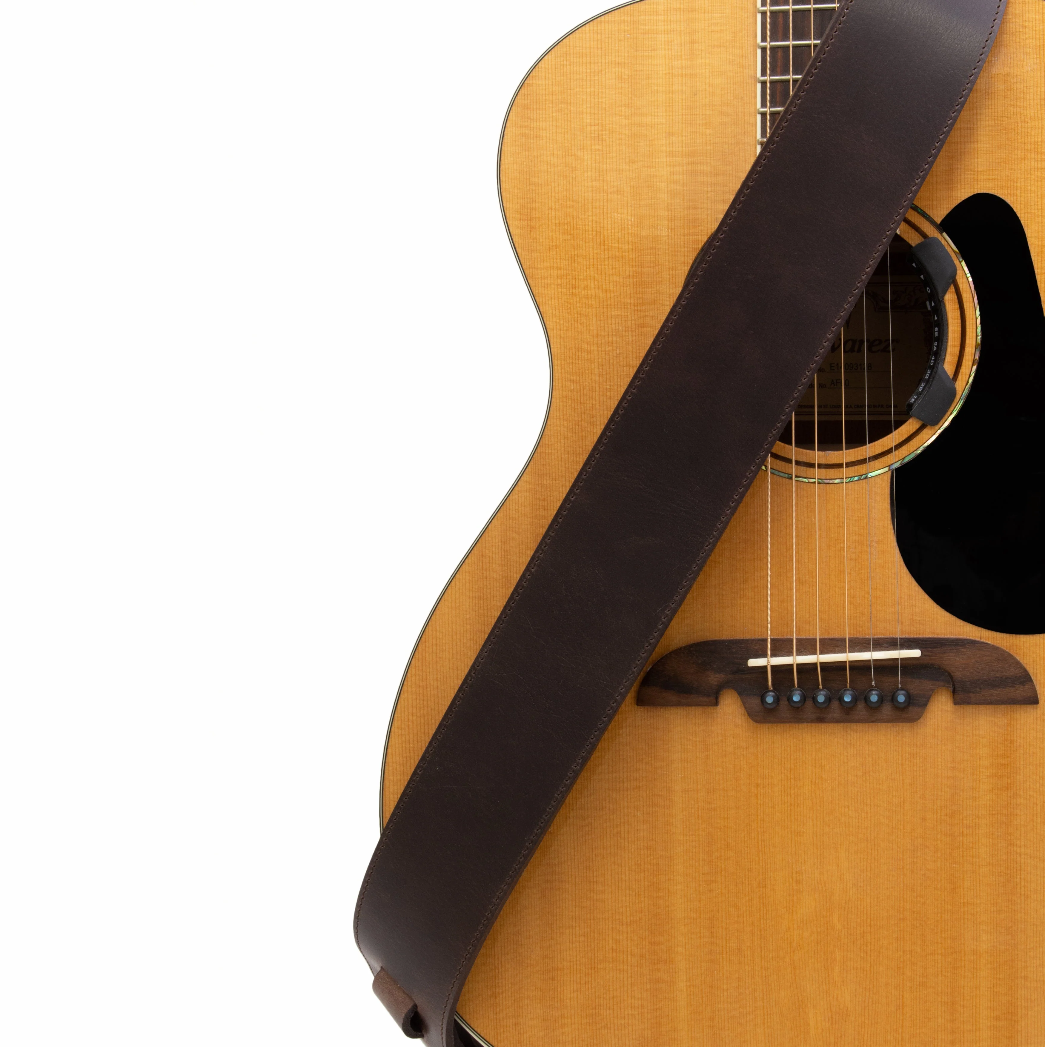 The Legend - Spotted Cognac Heavyweight Smooth Full Grain Leather Guitar Strap - Image 4