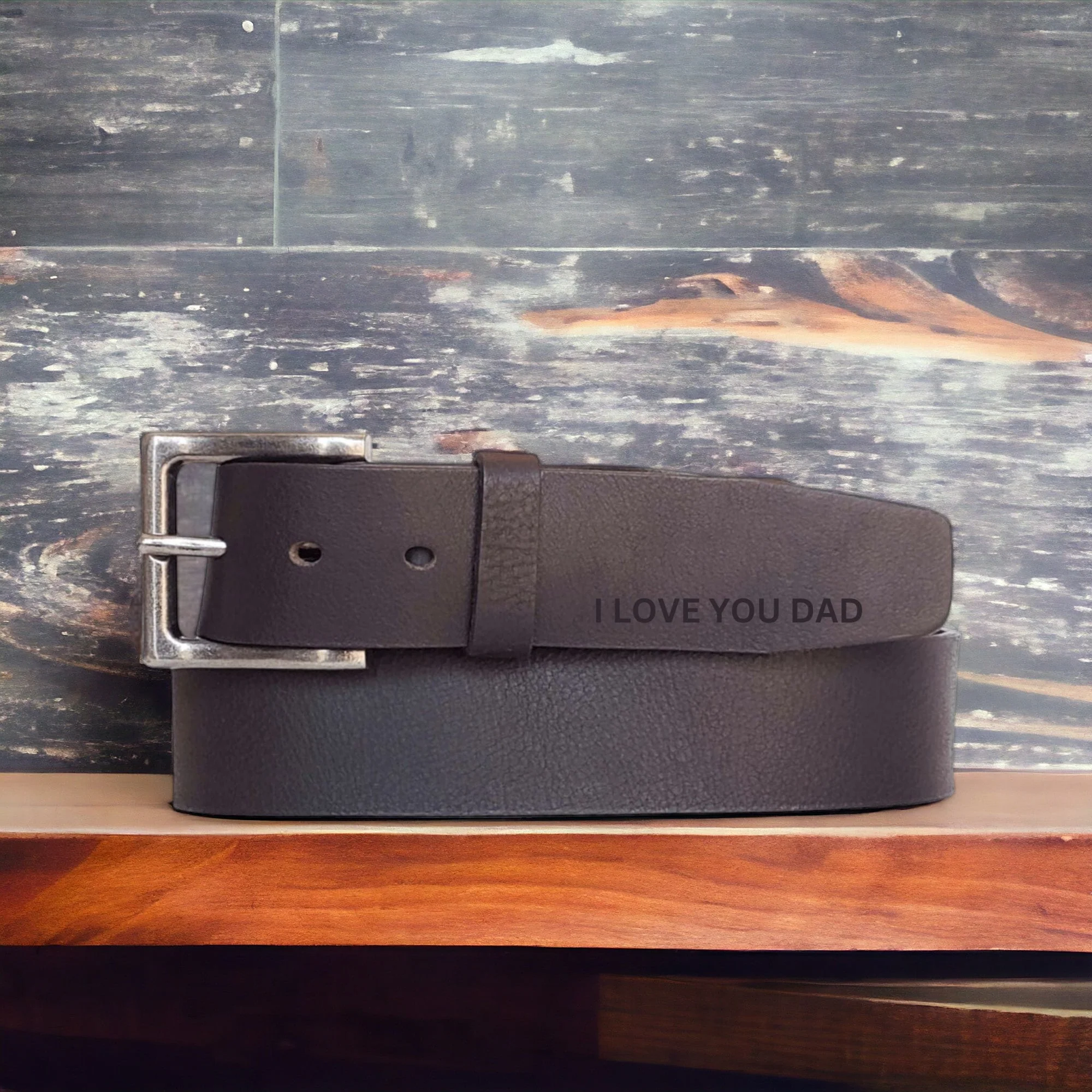 The Long Haul Belt - Black Custom Engraved Leather Belt - Image 4