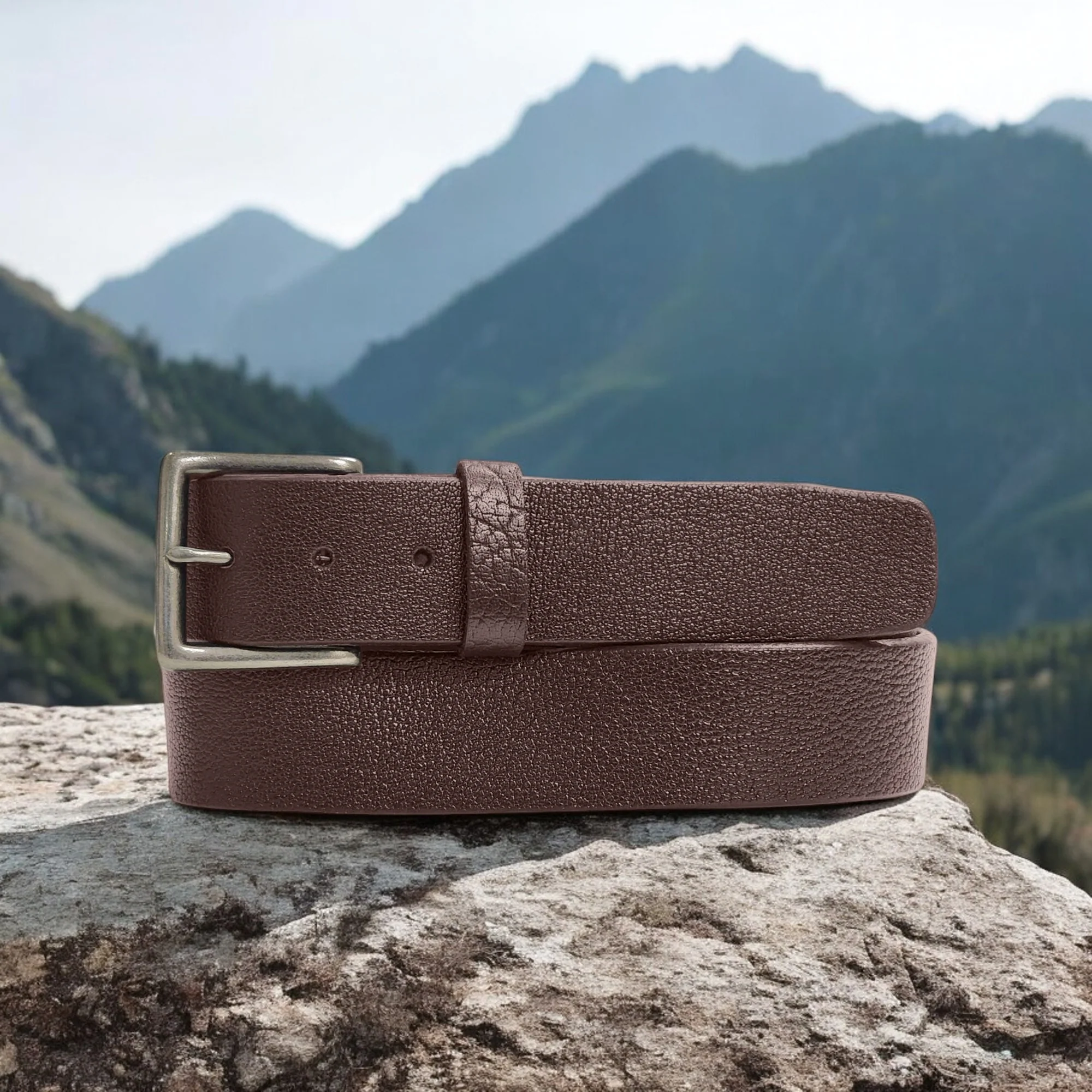 The Maverick Belt - Extra Thick 100% American Pebble Grain Bison Leather Belt - Image 5