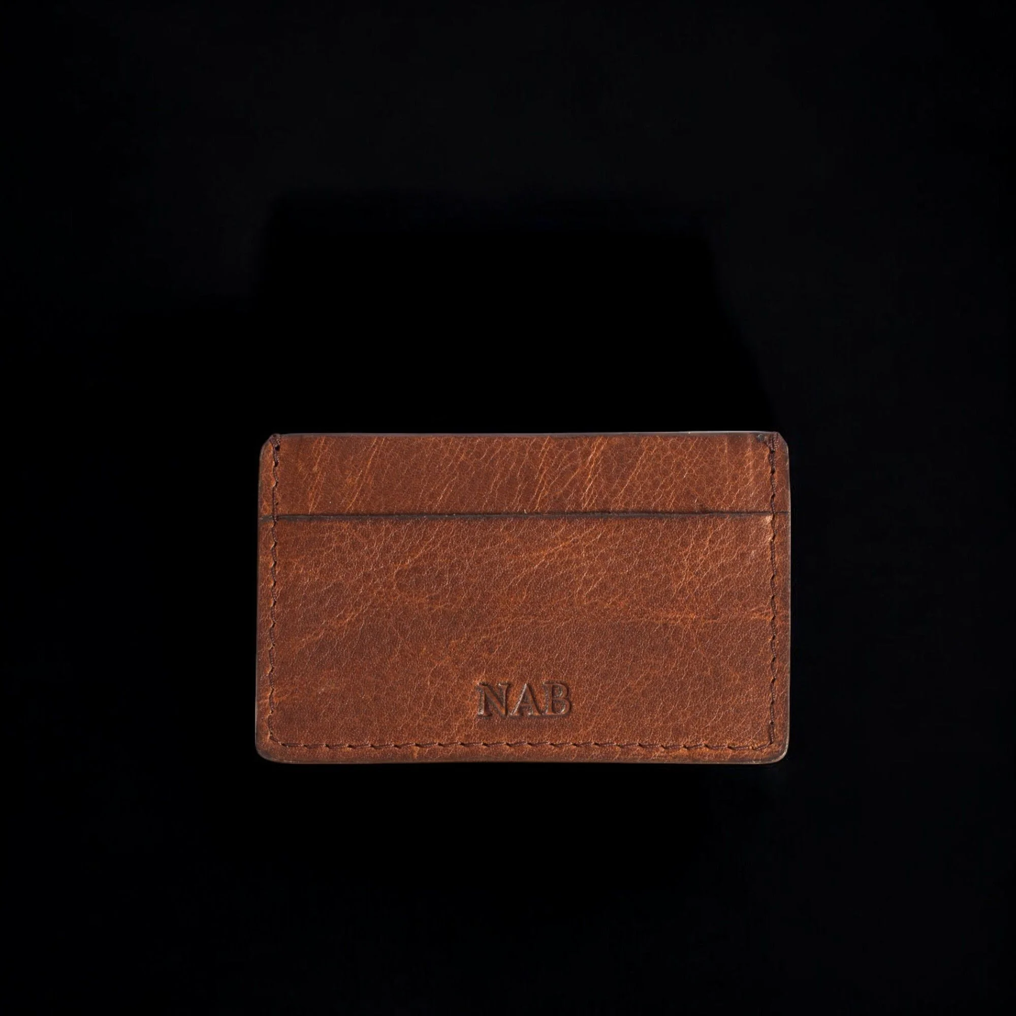 The Maverick Cardholder - Black American Pebble Grain Bison Leather Cardholder - Image 2
