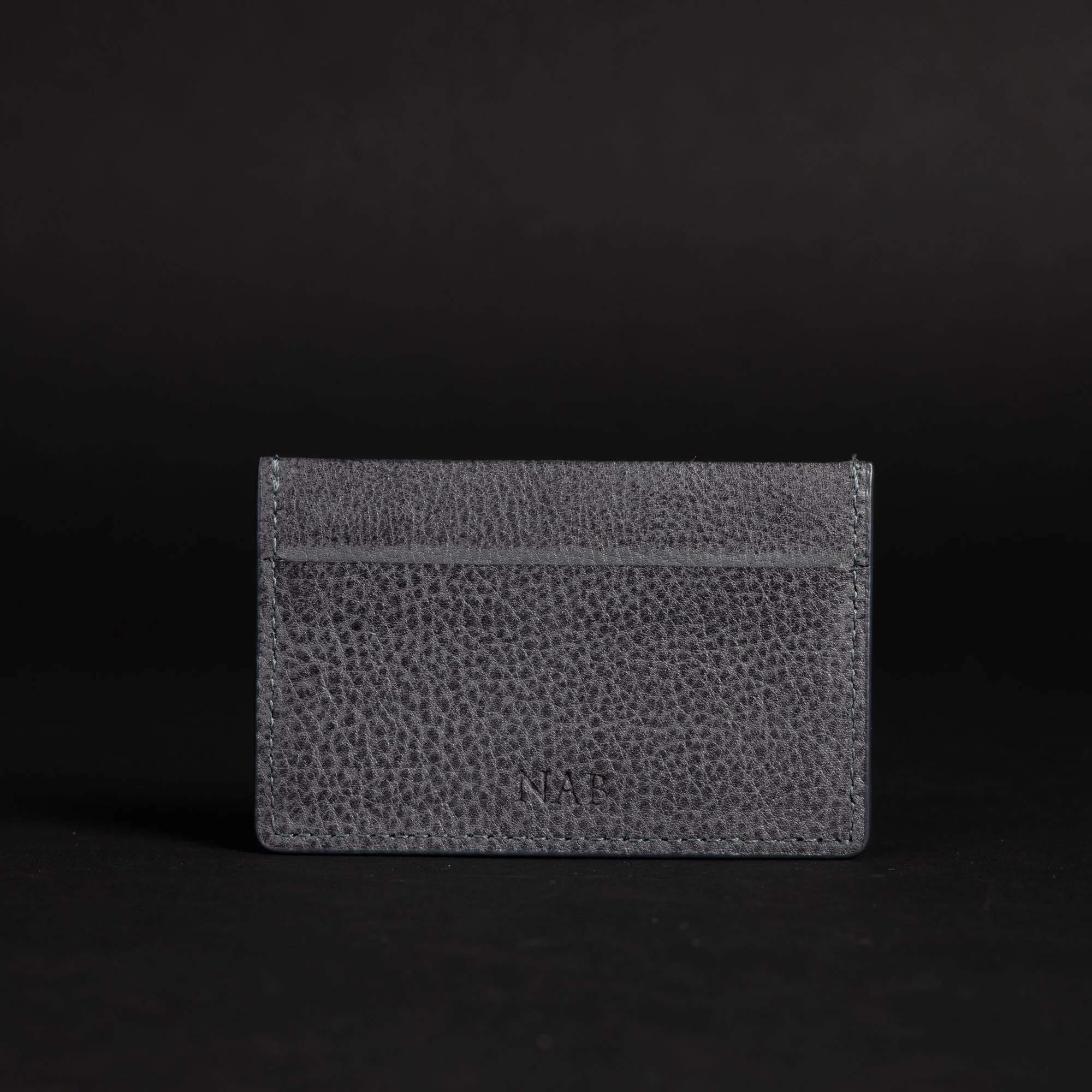The Maverick Cardholder - Black American Pebble Grain Bison Leather Cardholder - Image 7