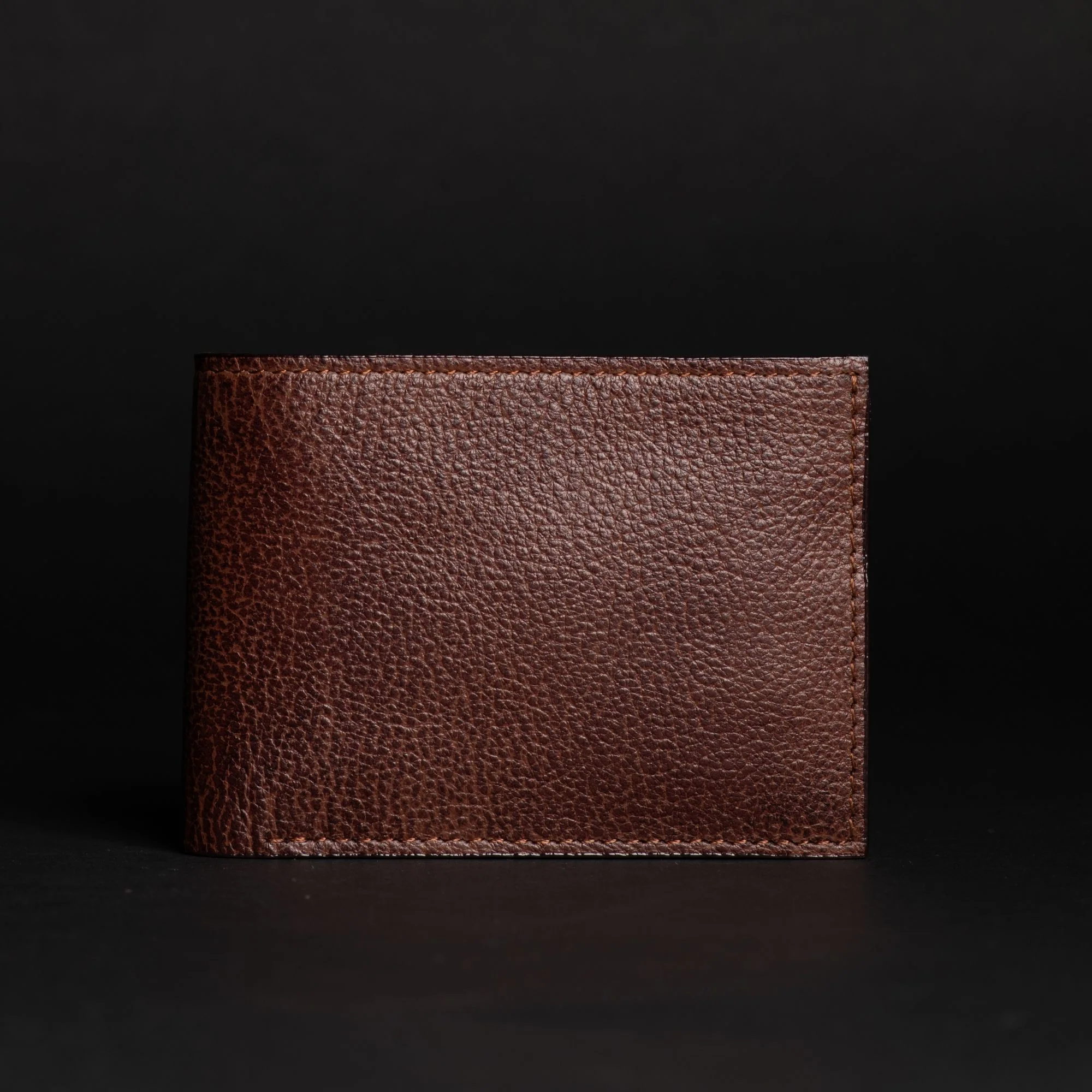 The Maverick Wallet - Cognac American Pebble Grain Bison Leather Wallet - Image 4