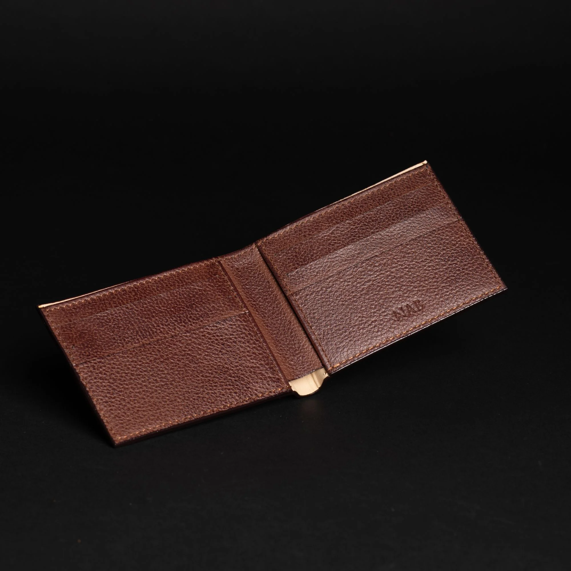 The Maverick Wallet - Cognac American Pebble Grain Bison Leather Wallet - Image 5